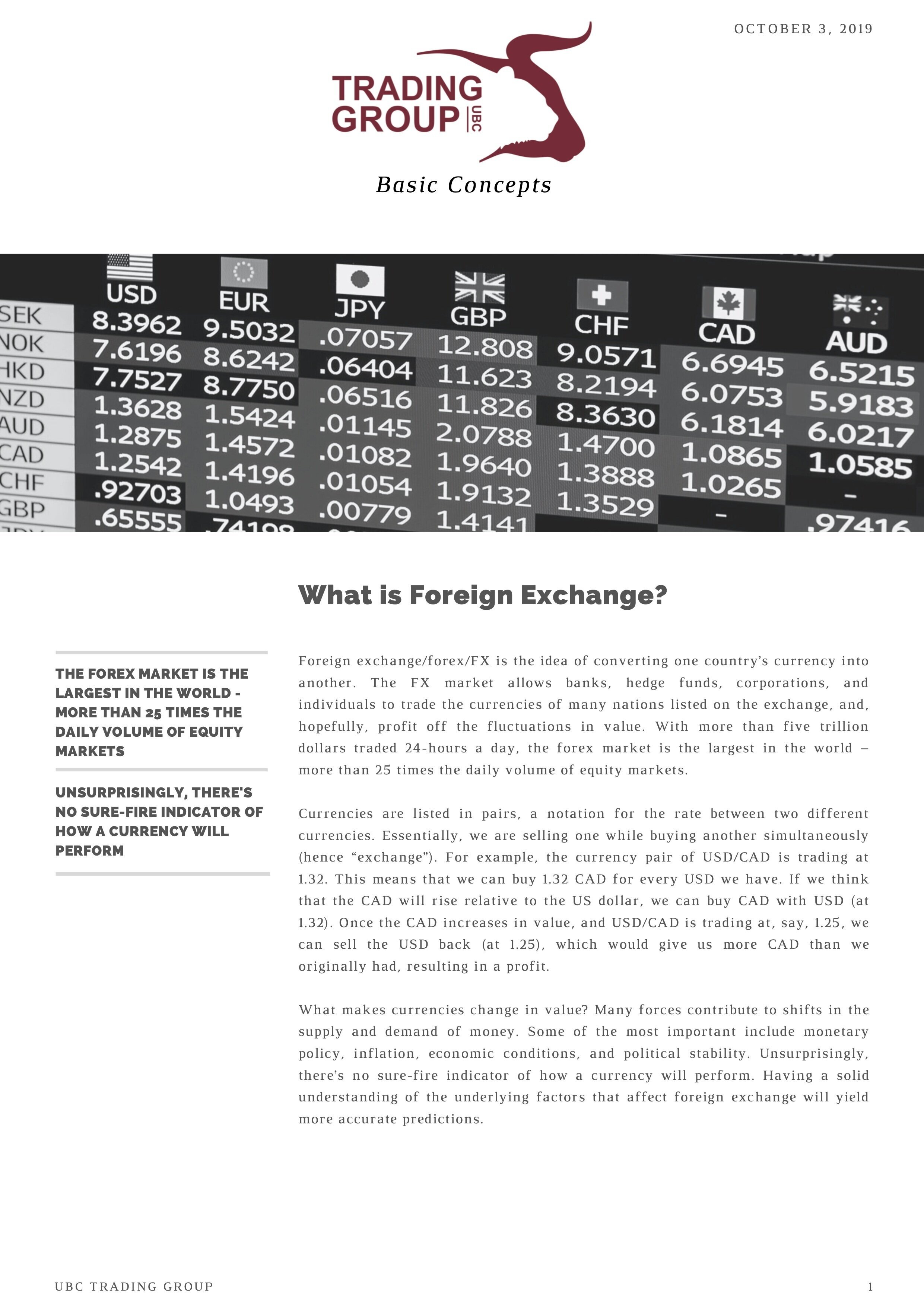 What is Foreign Exchange