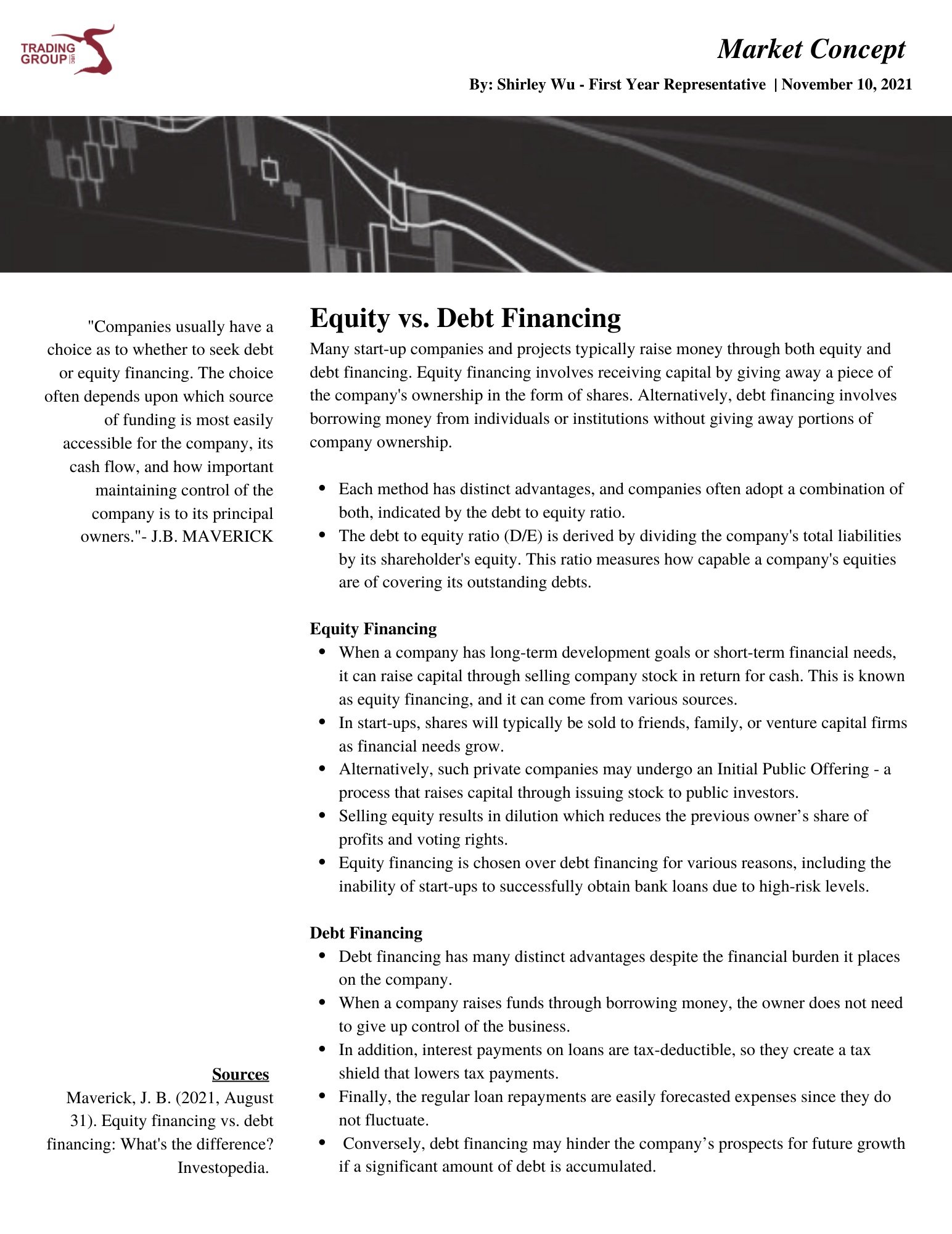 Equity vs. Debt Financing