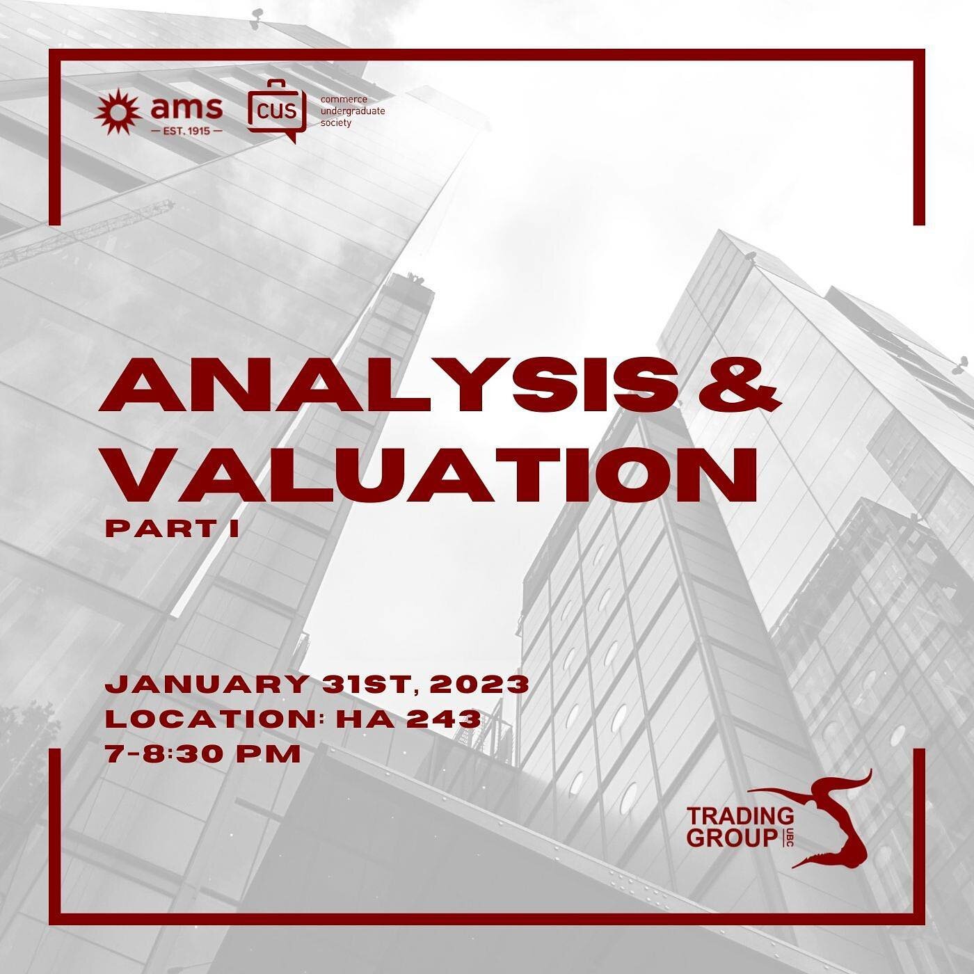 ✨ We&rsquo;re excited to announce the first instalment of our Valuation and Technical Analysis Workshop!

This free &amp; beginner-friendly event will follow up on our previous workshop and cover additional topics such as:

- Candlestick Patterns
- I