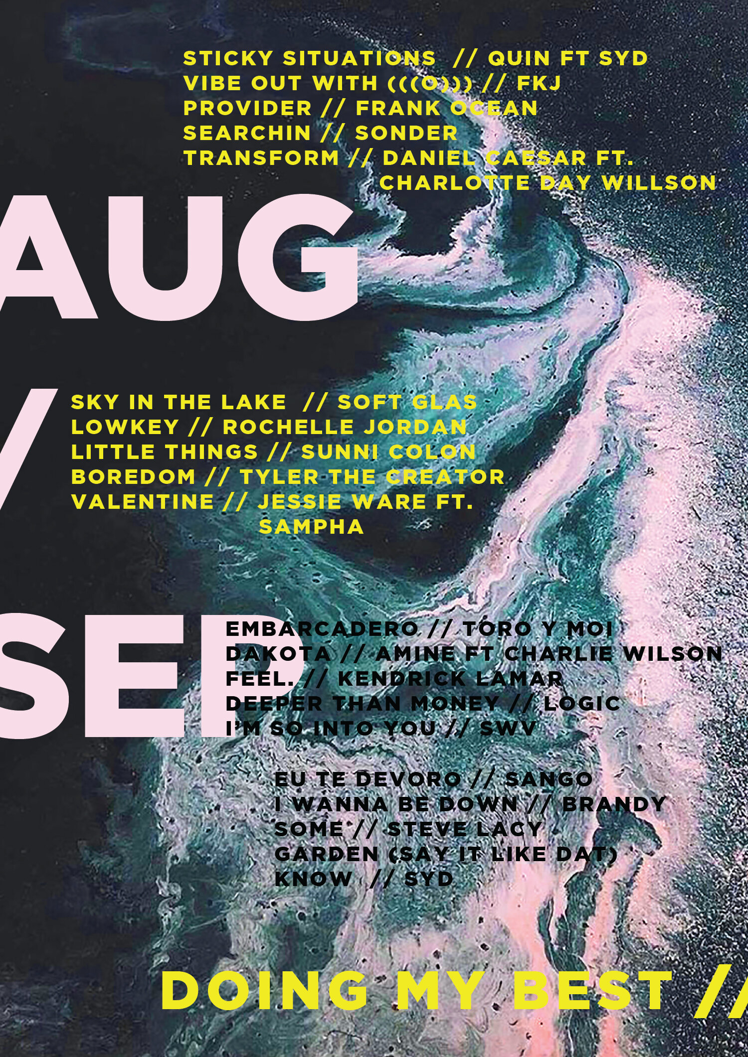  AUGUST / SEPTEMBER PLAYLIST 2017