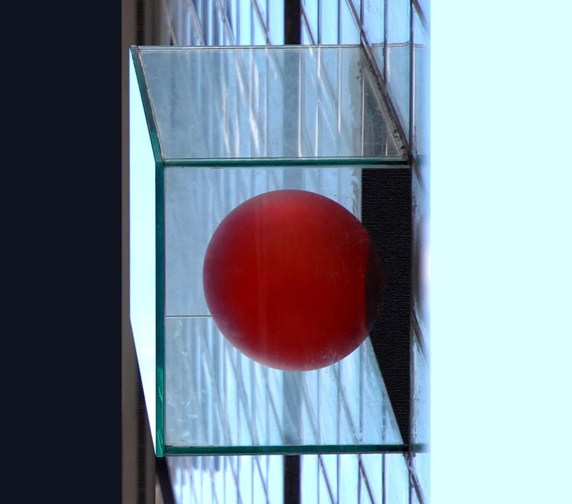 Glass block wall & red ball.jpg