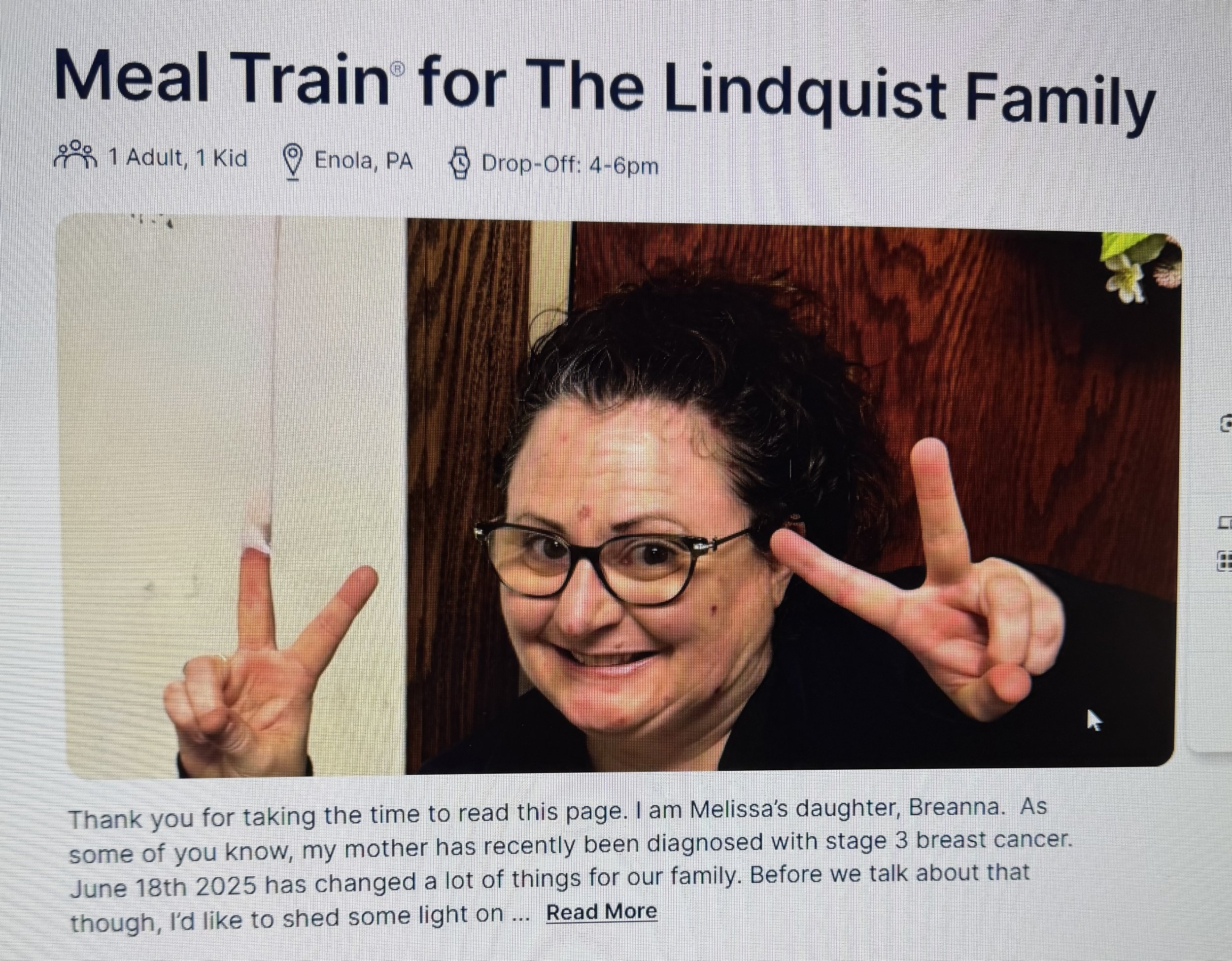 Meal Train for Melissa