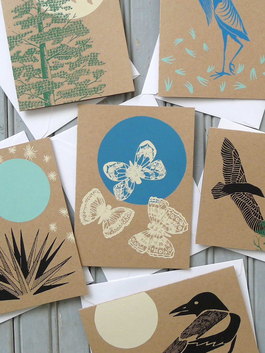 Hand Printed Notecards Set of 6