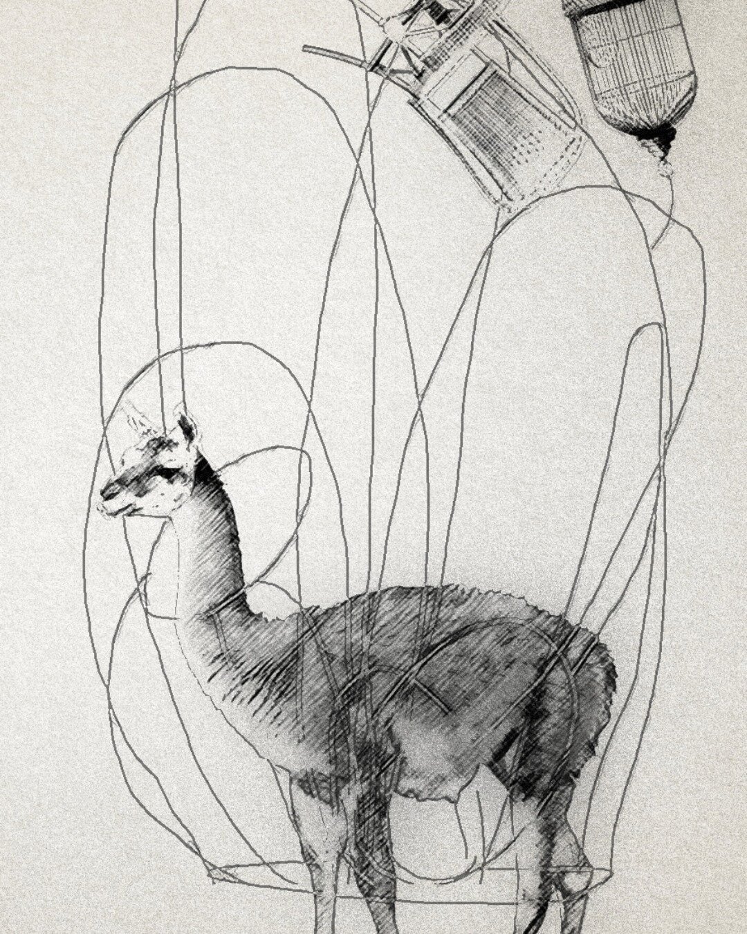 A rare sketch by om-norling for a new series &quot;Lost in Translation&quot; for an exhibition in Atlanta in 2021. We enjoyed a good conversation with Jay Wilson about home, work, and the liminal space between the two. 

Find the Go Convo on our webs
