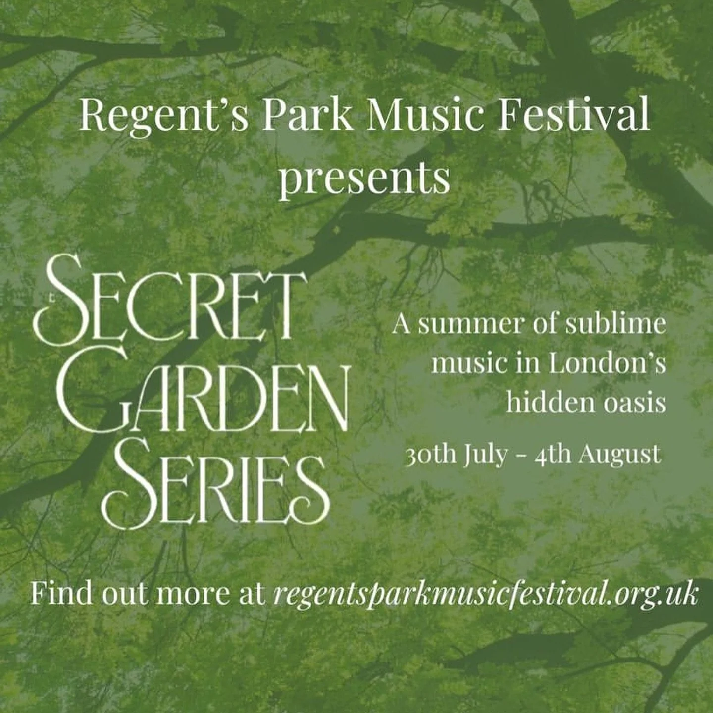 Looking forward to performing with fellow RAMFam in &lsquo;Some Enchanted Evening&rsquo; on 02/08 - an alfresco concert of musical theatre classics, part of the &lsquo;Secret Garden Series&rsquo; @regentsparkmusicfestival. Tickets available now 🎟️🌿