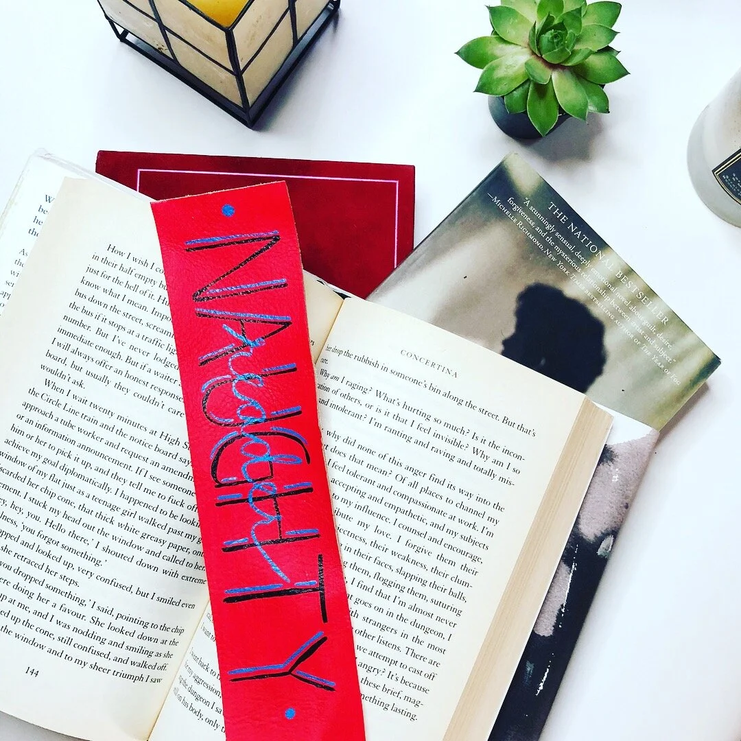Hand painted Leather Bookmarks