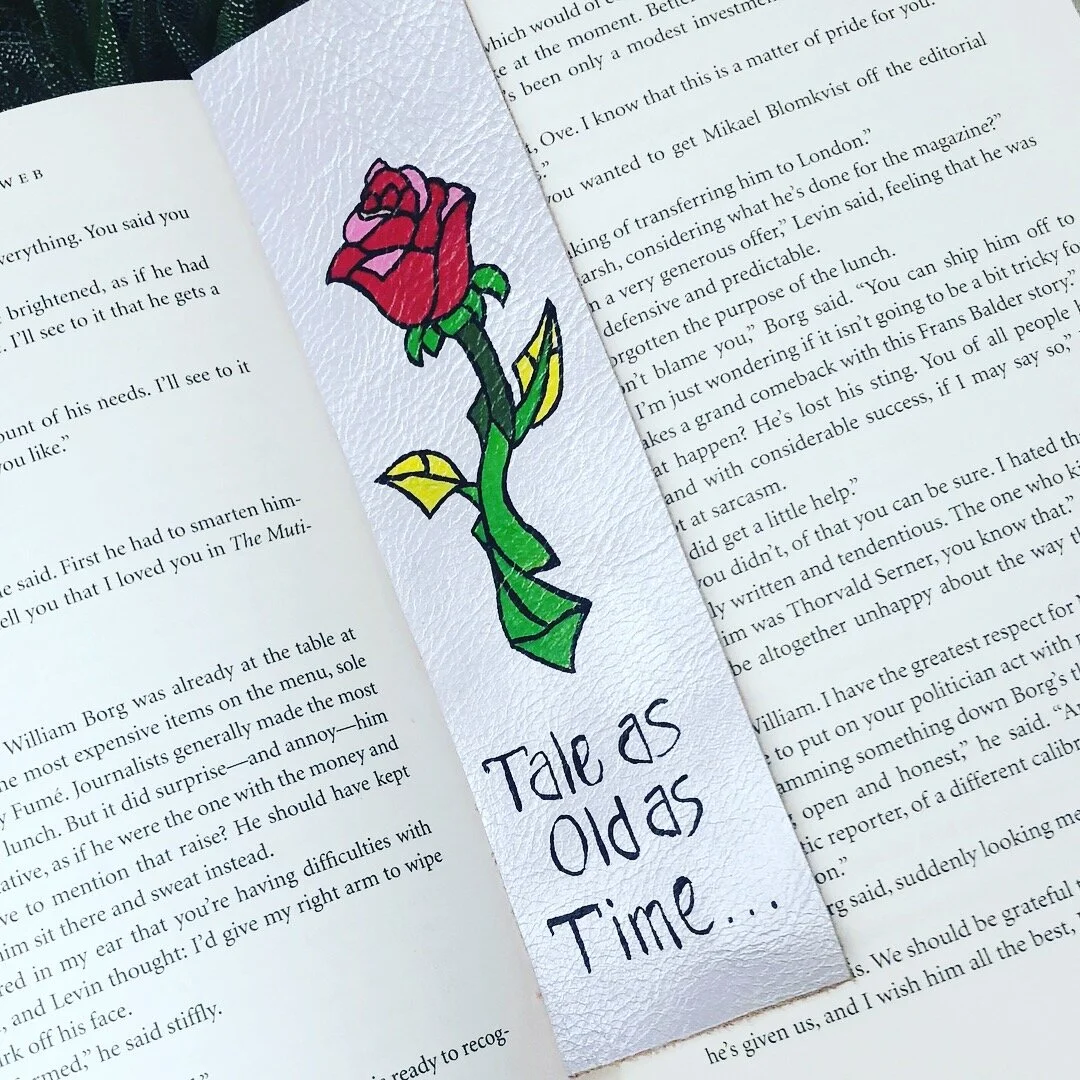 Hand painted Leather Bookmarks