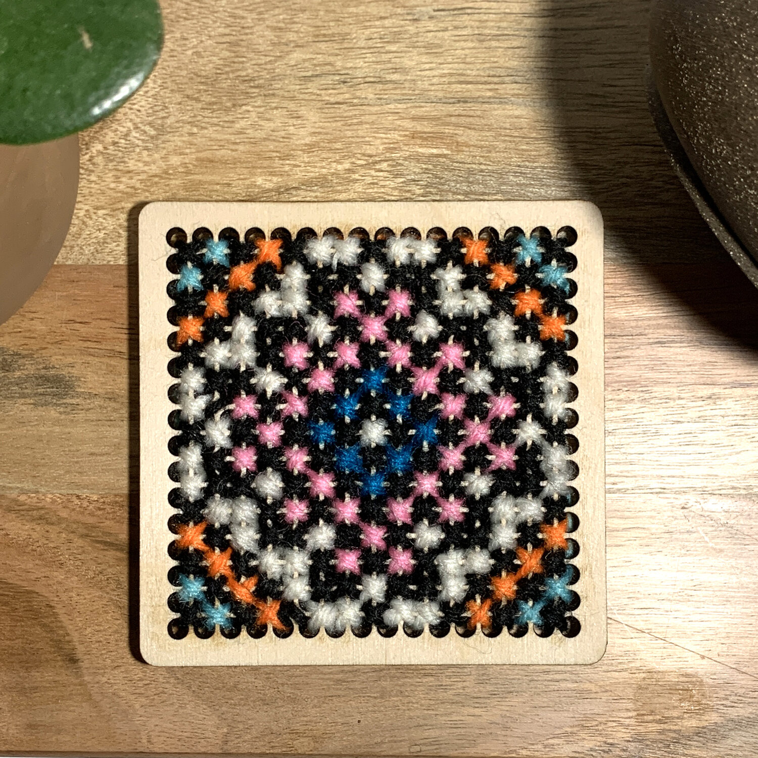 How to Cross-Stitch with Patterns: DIY Chevron Coasters