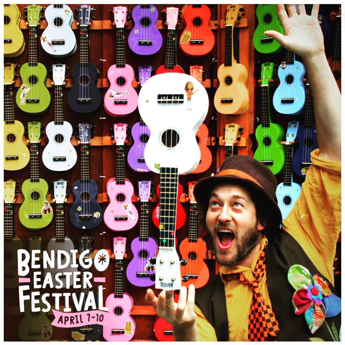 This weekend&hellip; 9 shows at the Bendigo Easter Festival: Friday, Saturday &amp; Sunday! 

Everyday between about 11.30 and 4.30 : stage show, ukulele workshops, bush dancing for families.

Full program link in bio: See you there!