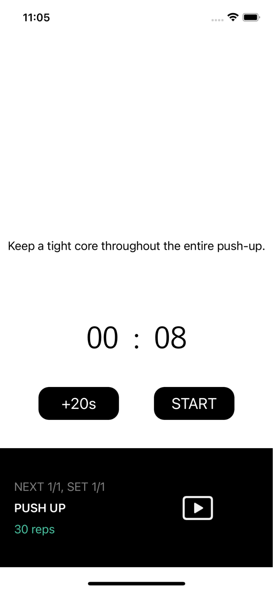 how your custom exercise tips will show up in the workout rest screen