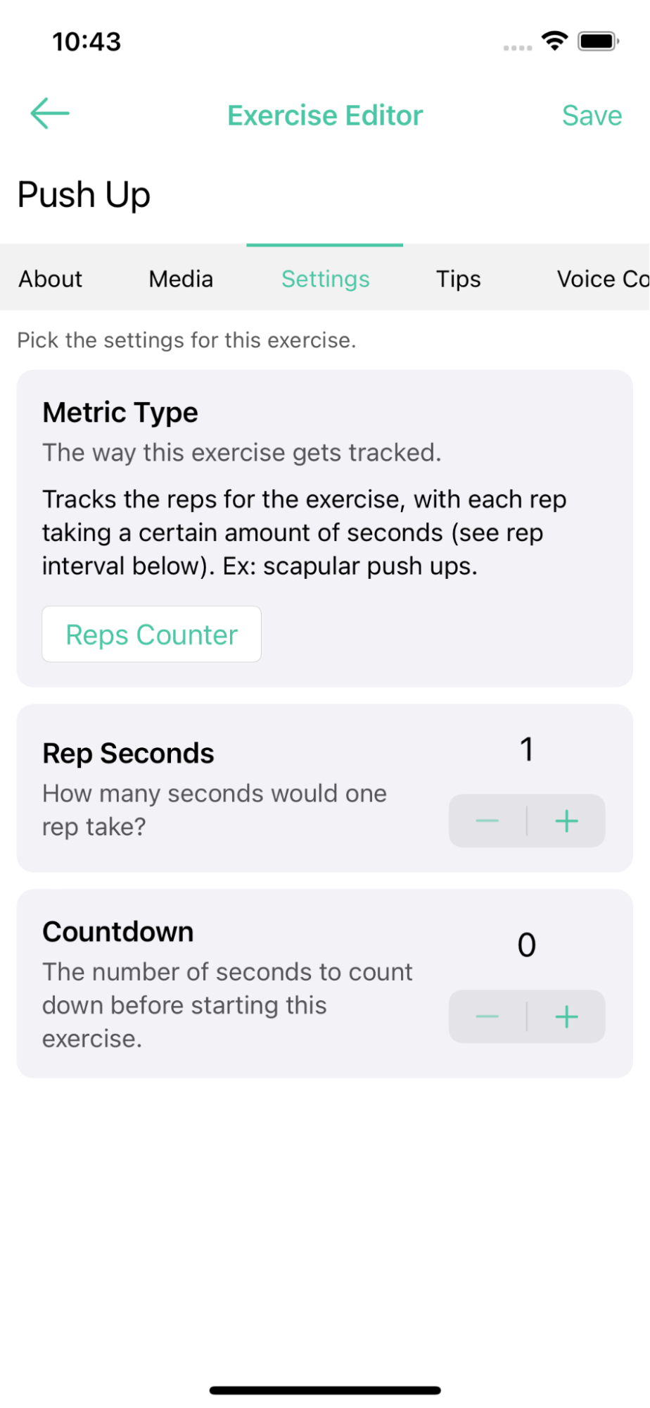 Exercise Metric type defines how to treat the exercise for tracking or playing in a workout