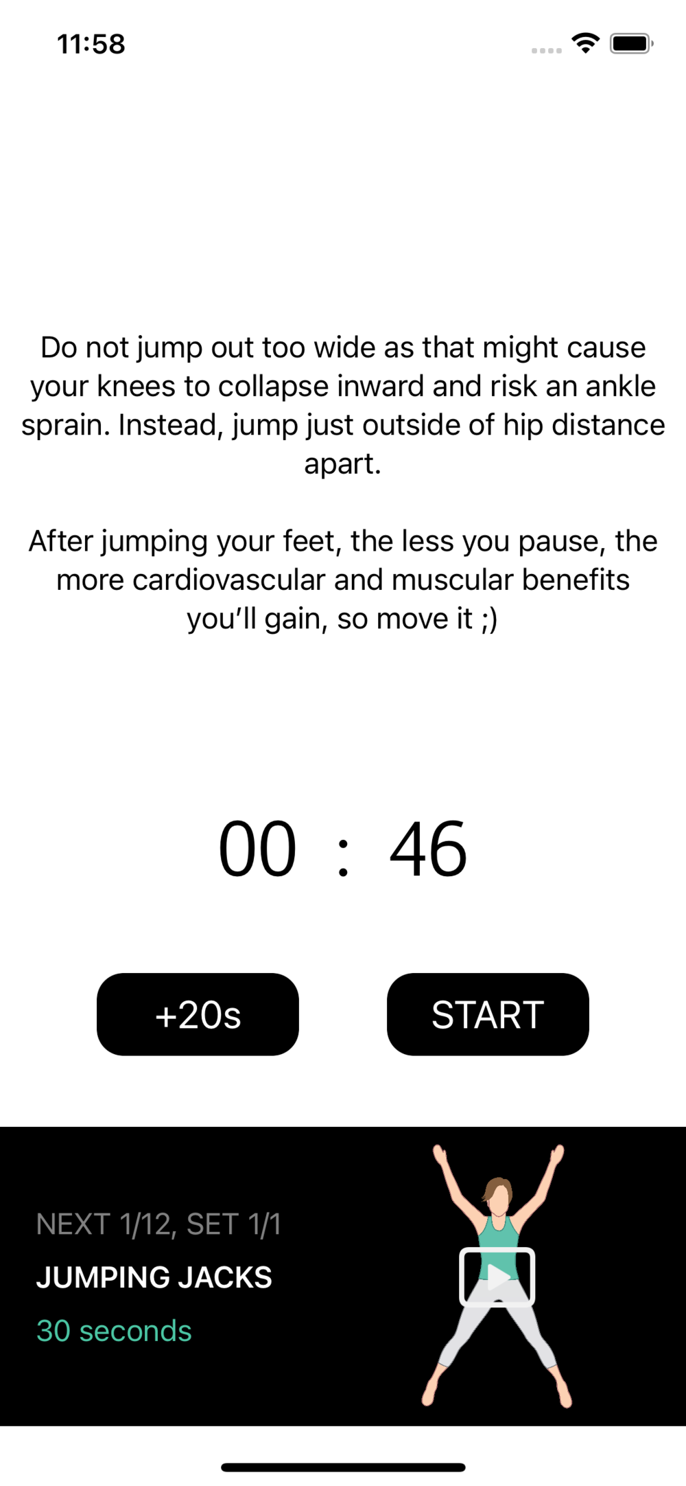 On the rest screen, say "skip" to skip it or "extend" to extend the time