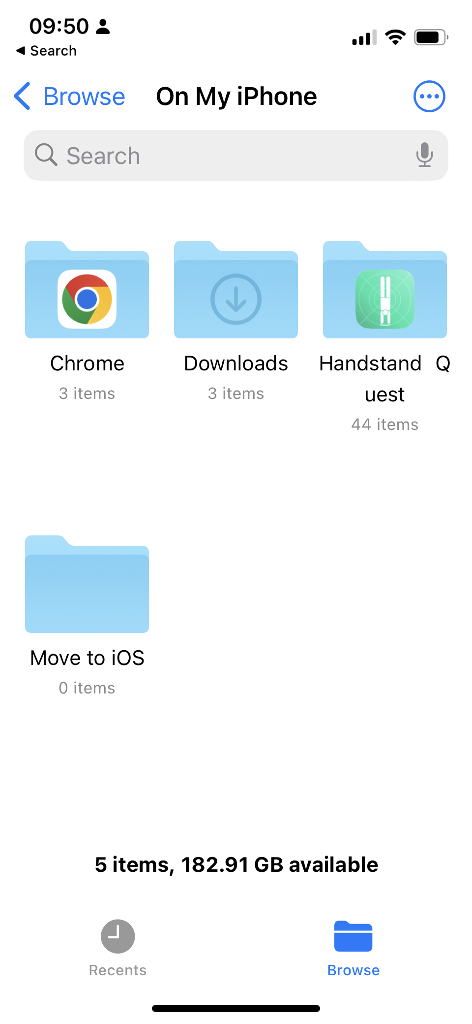 Handstand Quest Folder in Files App
