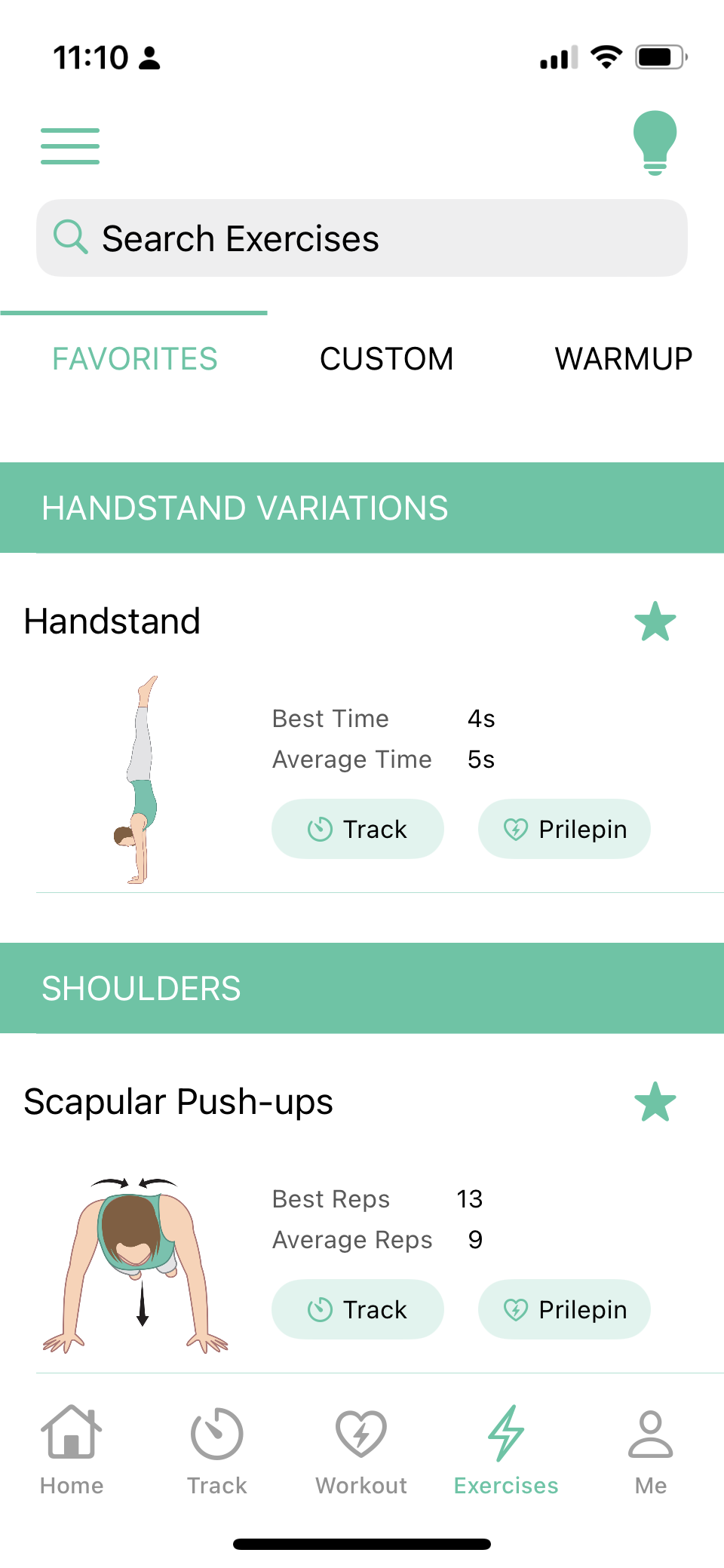 Prilepin Entry Point from Exercise Catalog