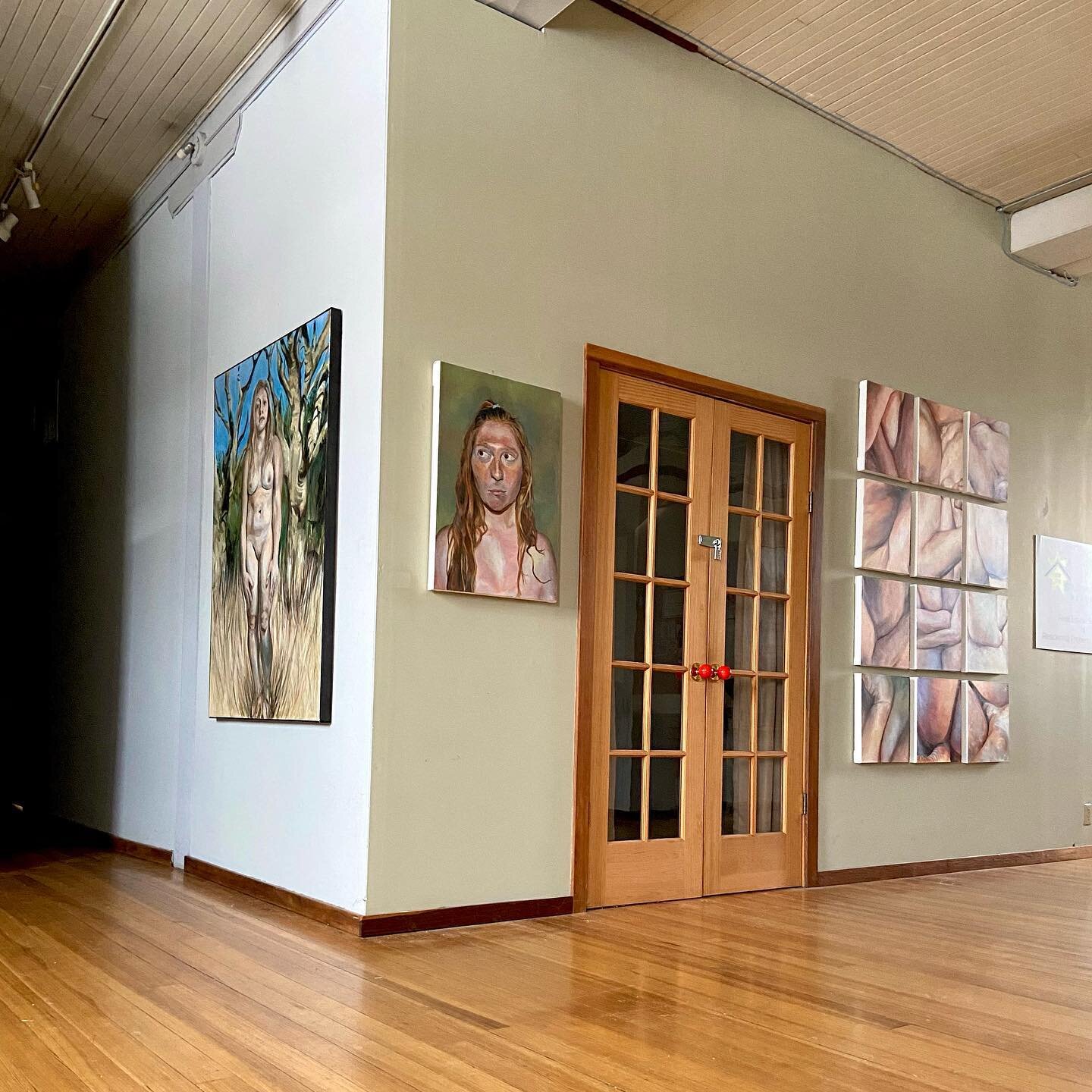 Everything&rsquo;s hung up! Excited to start doing shows here! 
.
.
.
.
.
.
.
.
.
.
.
.
.
.
.
#lgbtartist #artist #oilpaintings #artstudio #studioartist #painter #oiloncanvas #hungup #exhibitions #figurativeart #figurativeartist #newstudio #studio #w