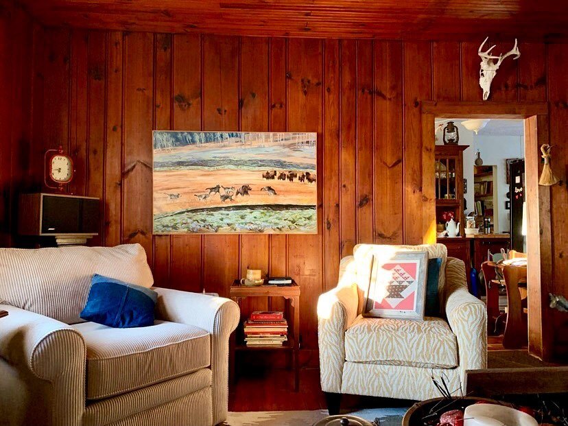 This is my favorite part, seeing my work hanging in someone&rsquo;s home!
.
.
.
.
.
.
.
.
.
.
.
.
.
.
#commissionwork #oilpainting #bearpainting #bearandwolf #wolfpainting #rusticpaintings #supportsmallbusiness #supportyourlocalartist #lgbtartist #wo