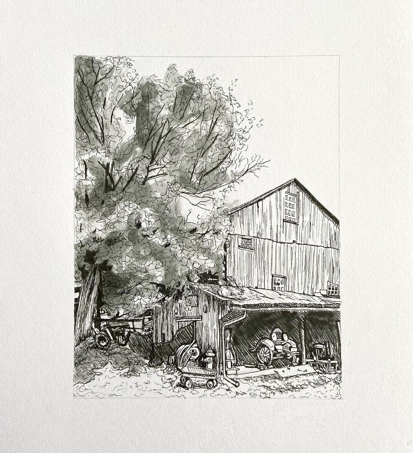 A drawing that I did for my best bud @lkman27 ! I&rsquo;m loving having the opportunity to mix a water based medium and pen in one drawing!
.
.
.
.
.
.
.
.
.
.
.
.
.
.
#penandink #penandinkdrawing #barndrawing #rusticdrawing #drawing #drawingonpaper 