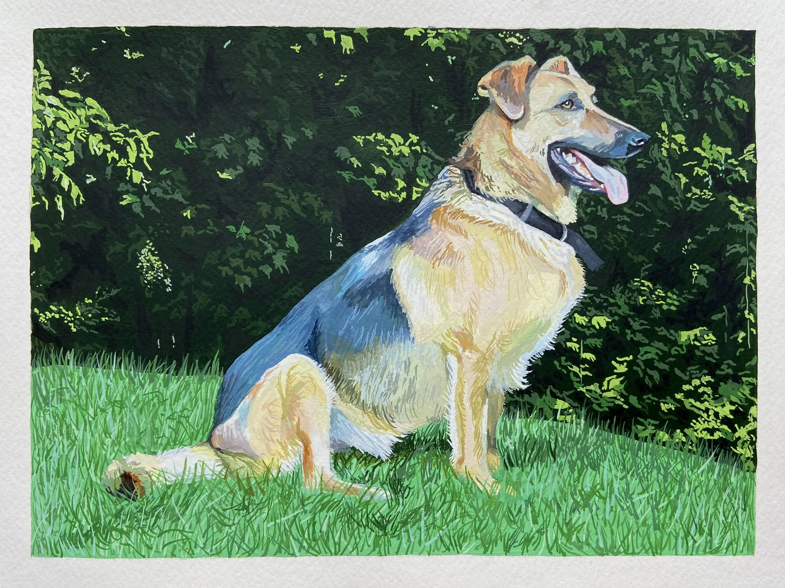 Gouache Painting on Paper, 9" X 12"