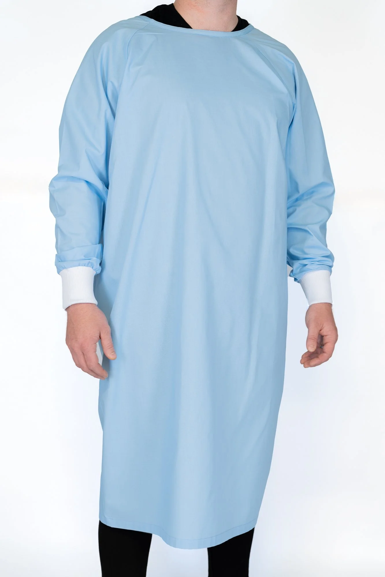 Patient Gowns Sky Blue - Long Sleeve Side view (Lowres).jpg