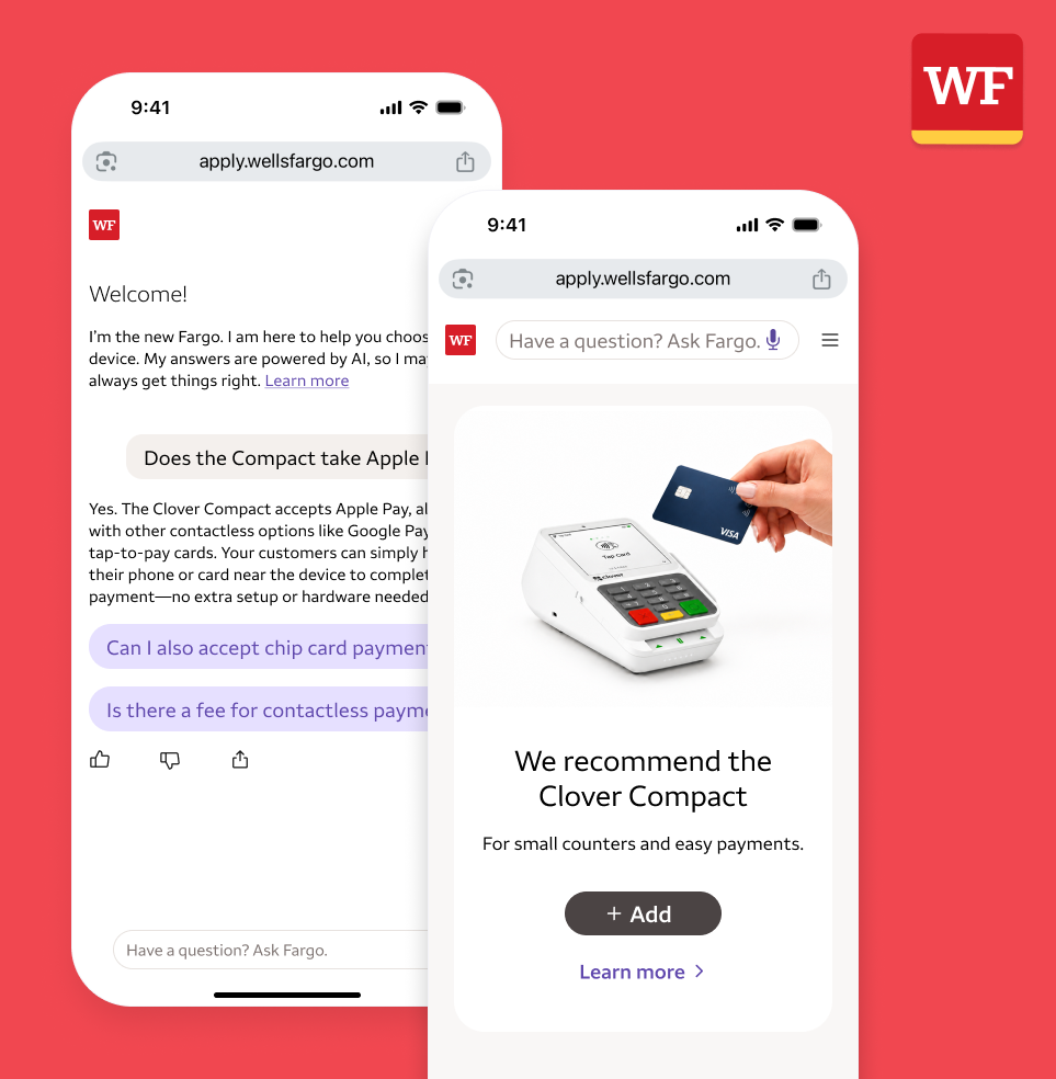 Wells Fargo's merchant application AI integration