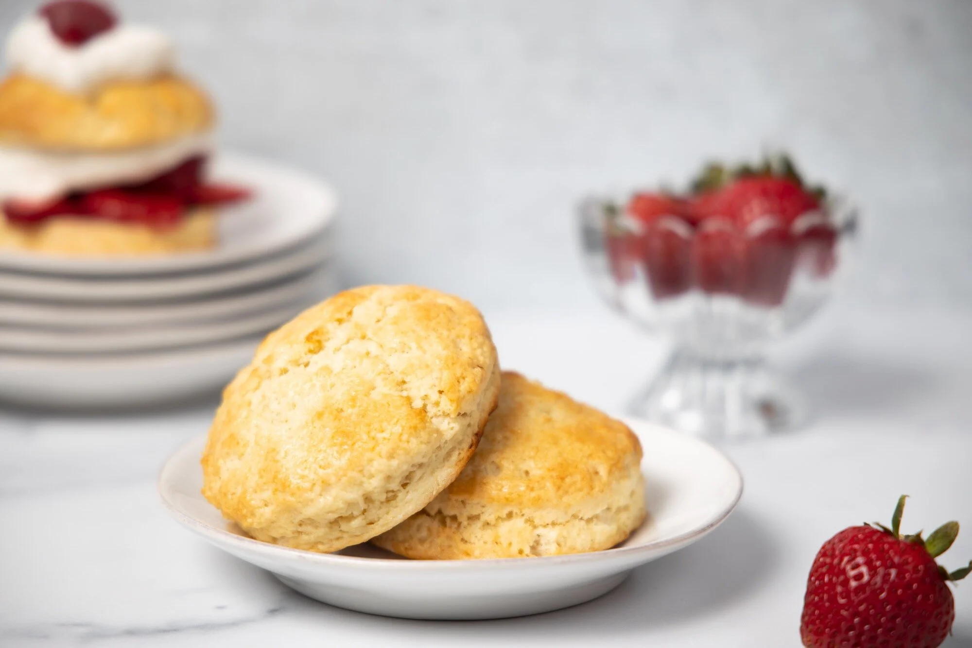 These golden shortcakes are even delicious on their own for breakfast or afternoon tea. (Photo by Daniel Marks)