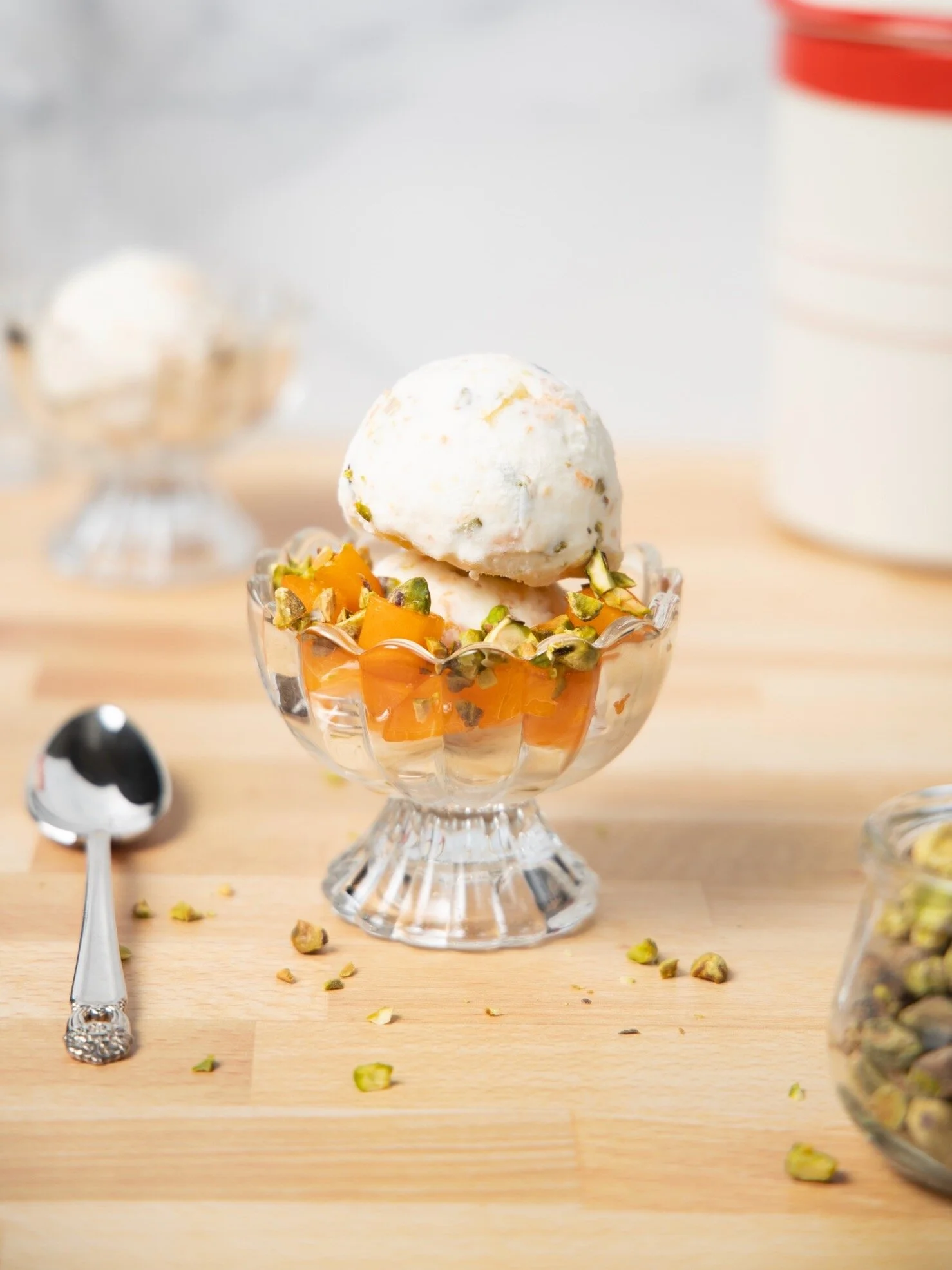 No-Churn Apricot Pistachio Ice Cream