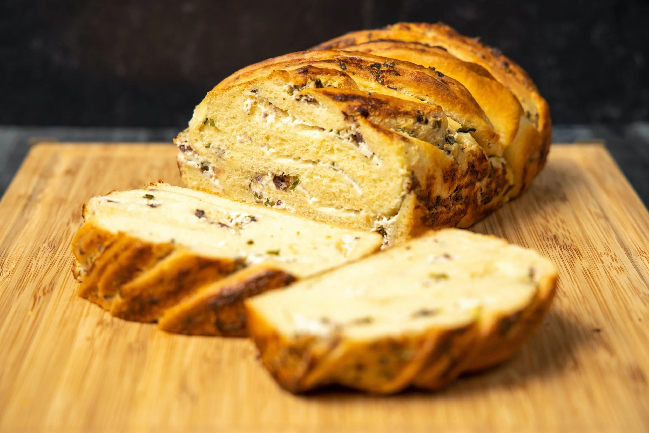 Swirls of cheese and herbs and olives. Delish. (Photo by Daniel Marks)
