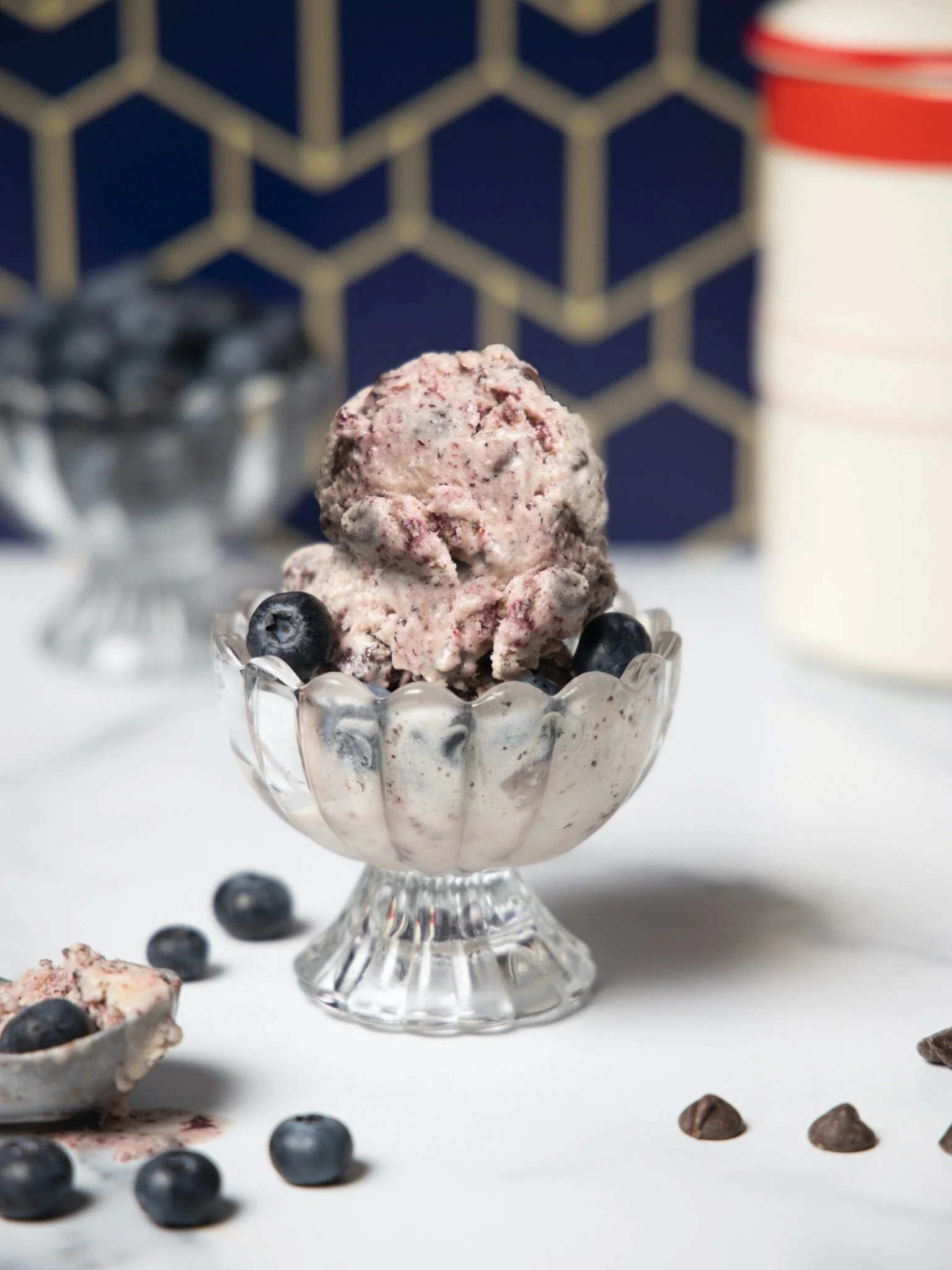 Blueberry, Chocolate Chip, No-Churn Ice Cream