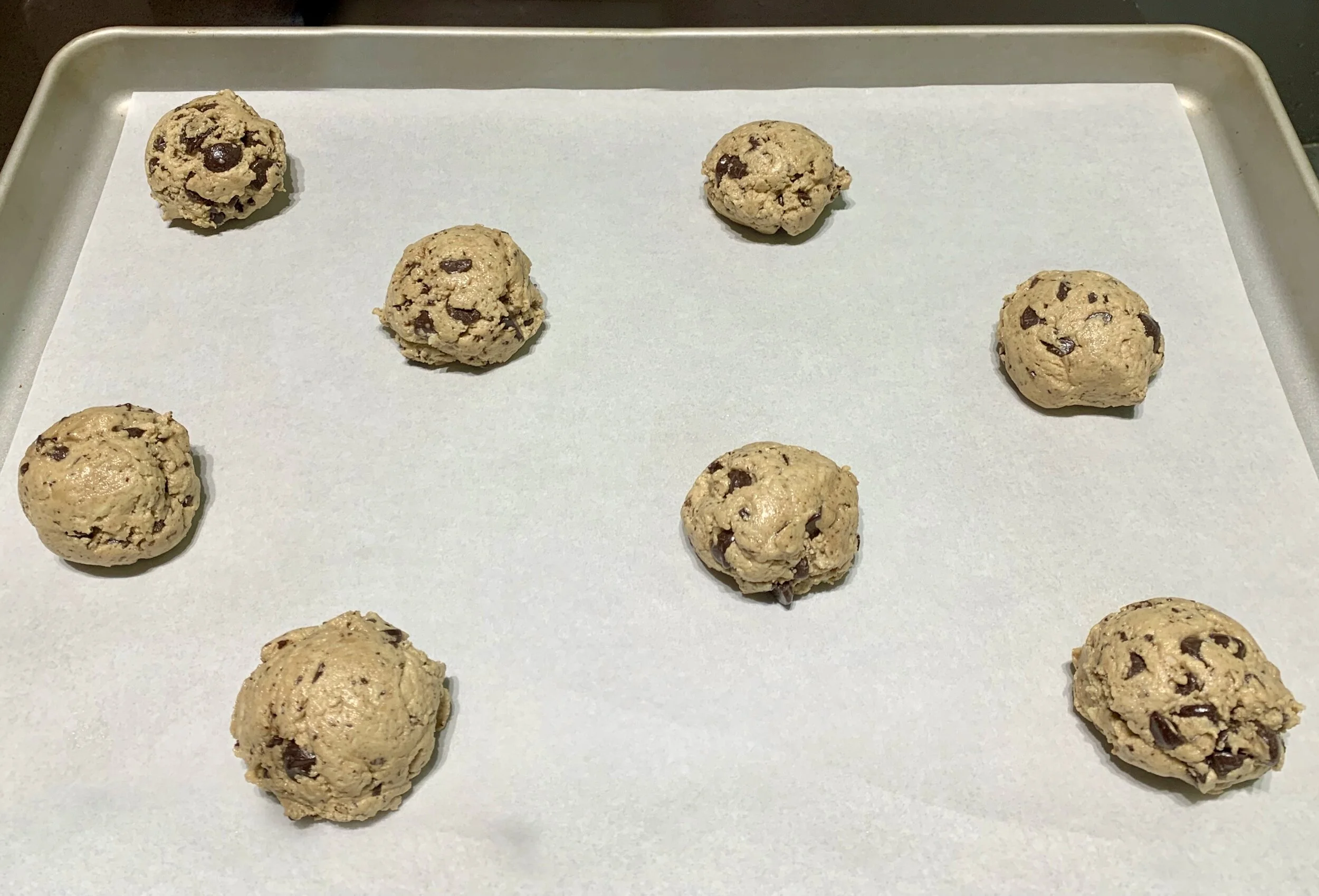 Give the cookies some room to spread, about 3 inches between each cookie.