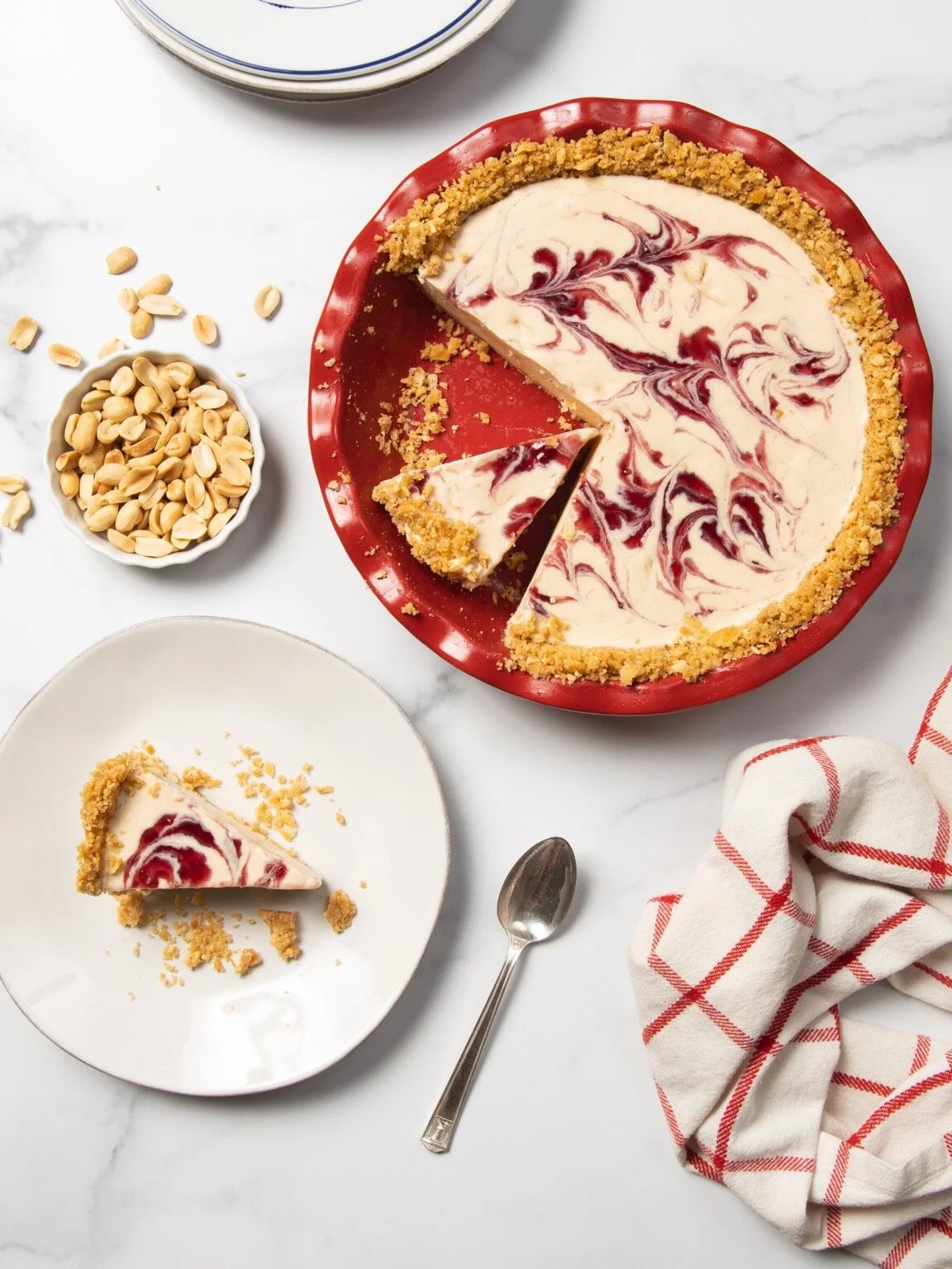 Peanut Butter Ice Cream Pie with Jam Swirl — TBLSPOON