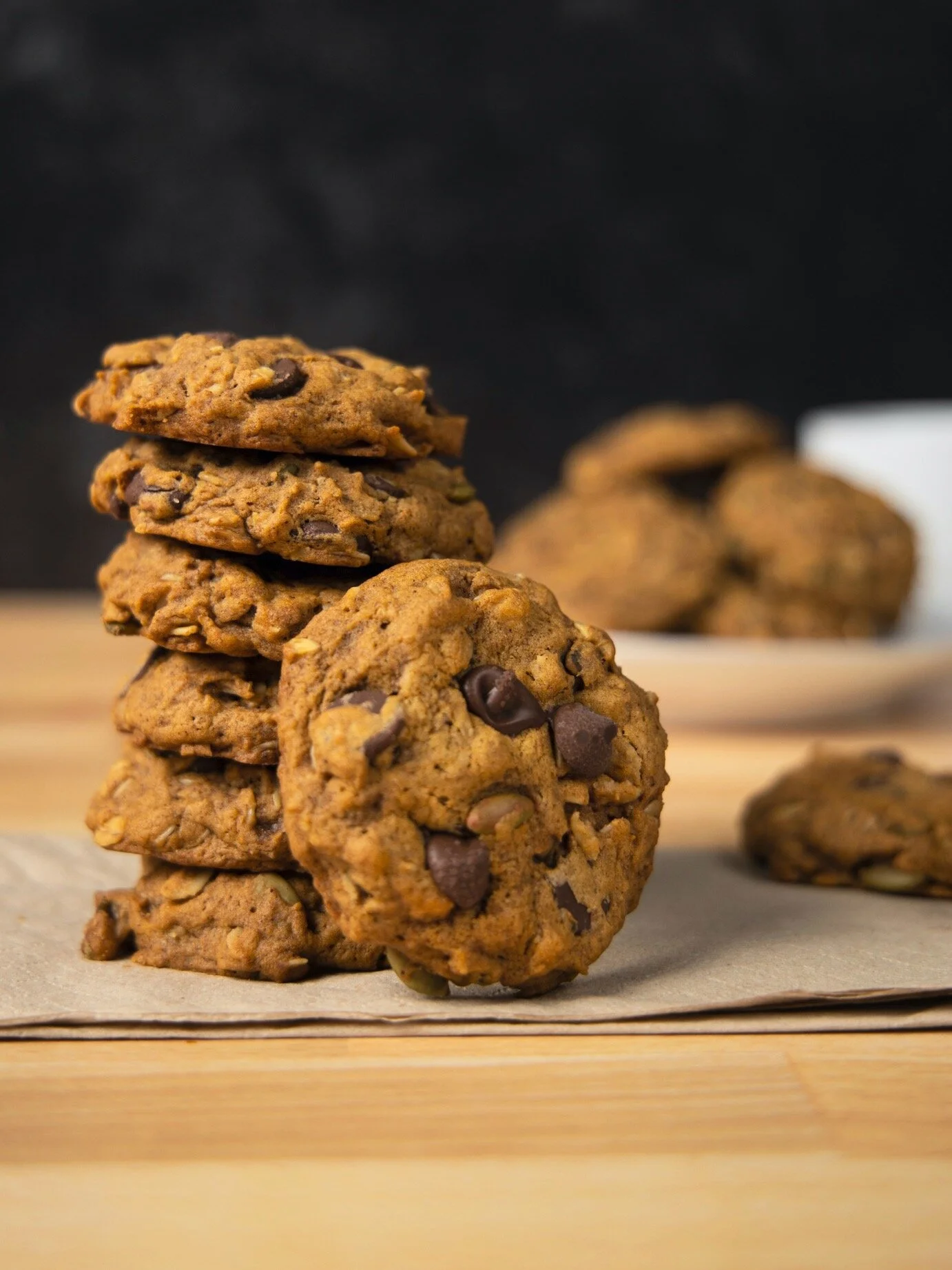 Pumpkin Chocolate Chip Oatmeal Cookies