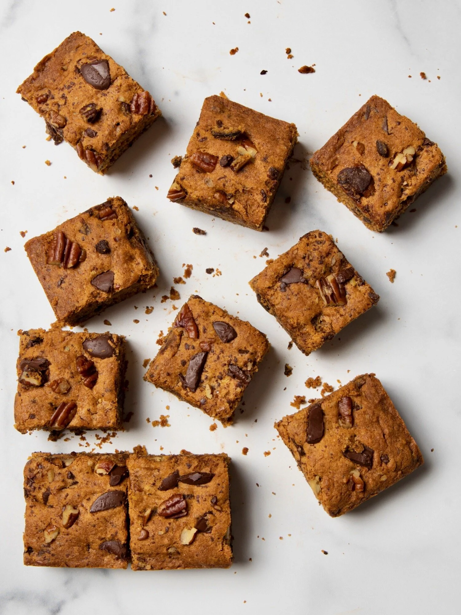 Pumpkin Bars with Pecans and Chocolate Chunks
