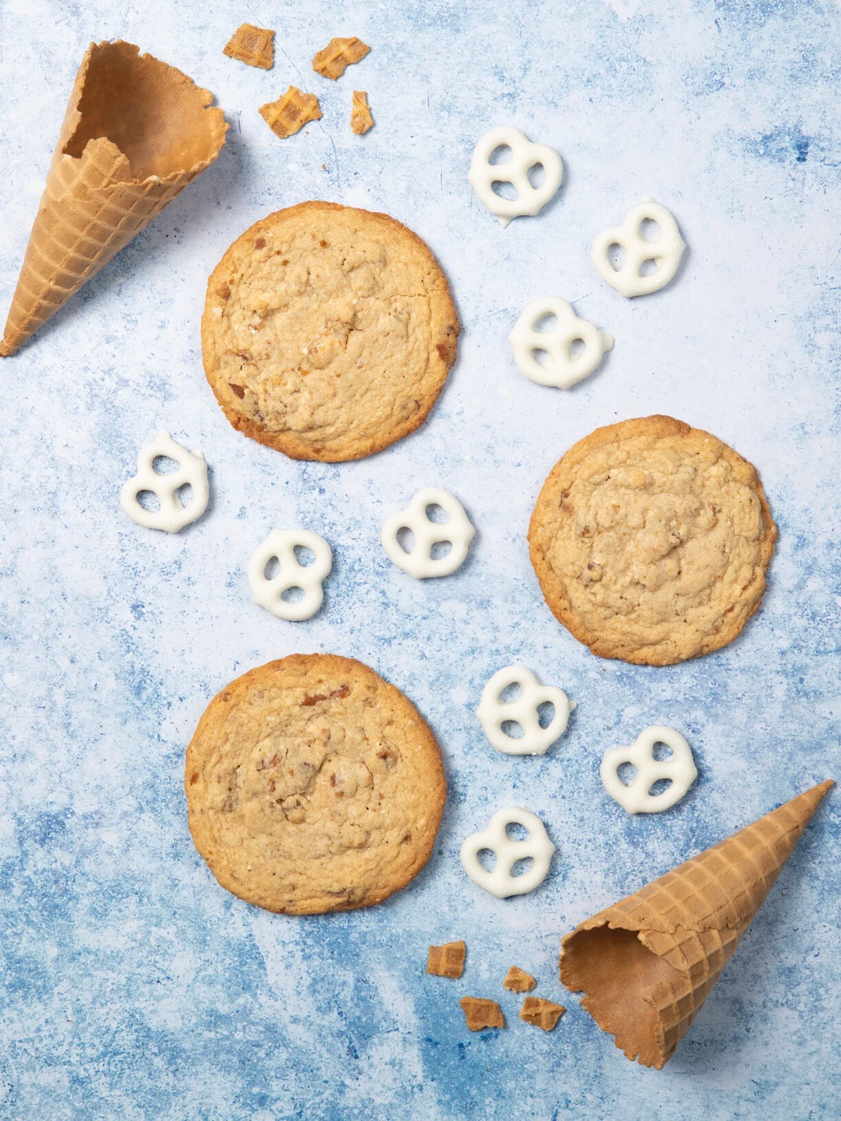 Peanut Butter, Yogurt Covered Pretzel, and Waffle Crunch Cookies