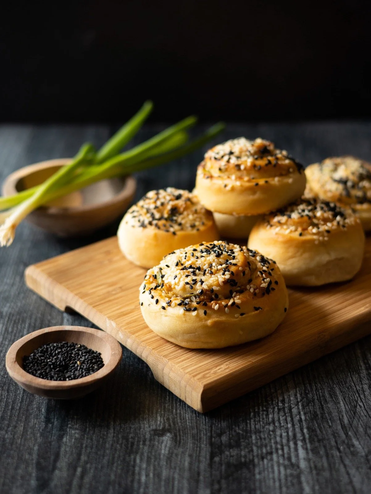 Tahini-Scallion Rolls