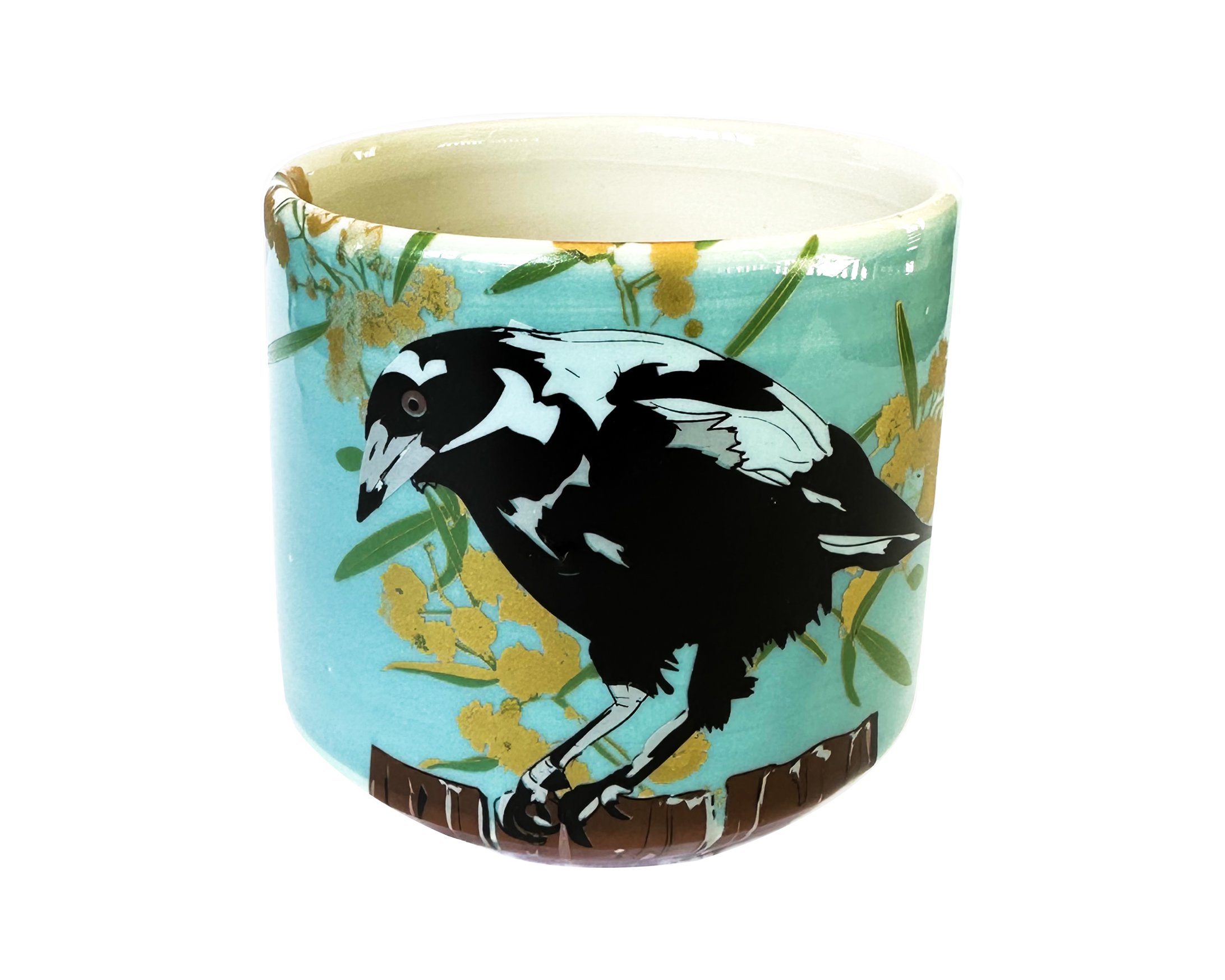 Magpie and Wattle Blue Cup