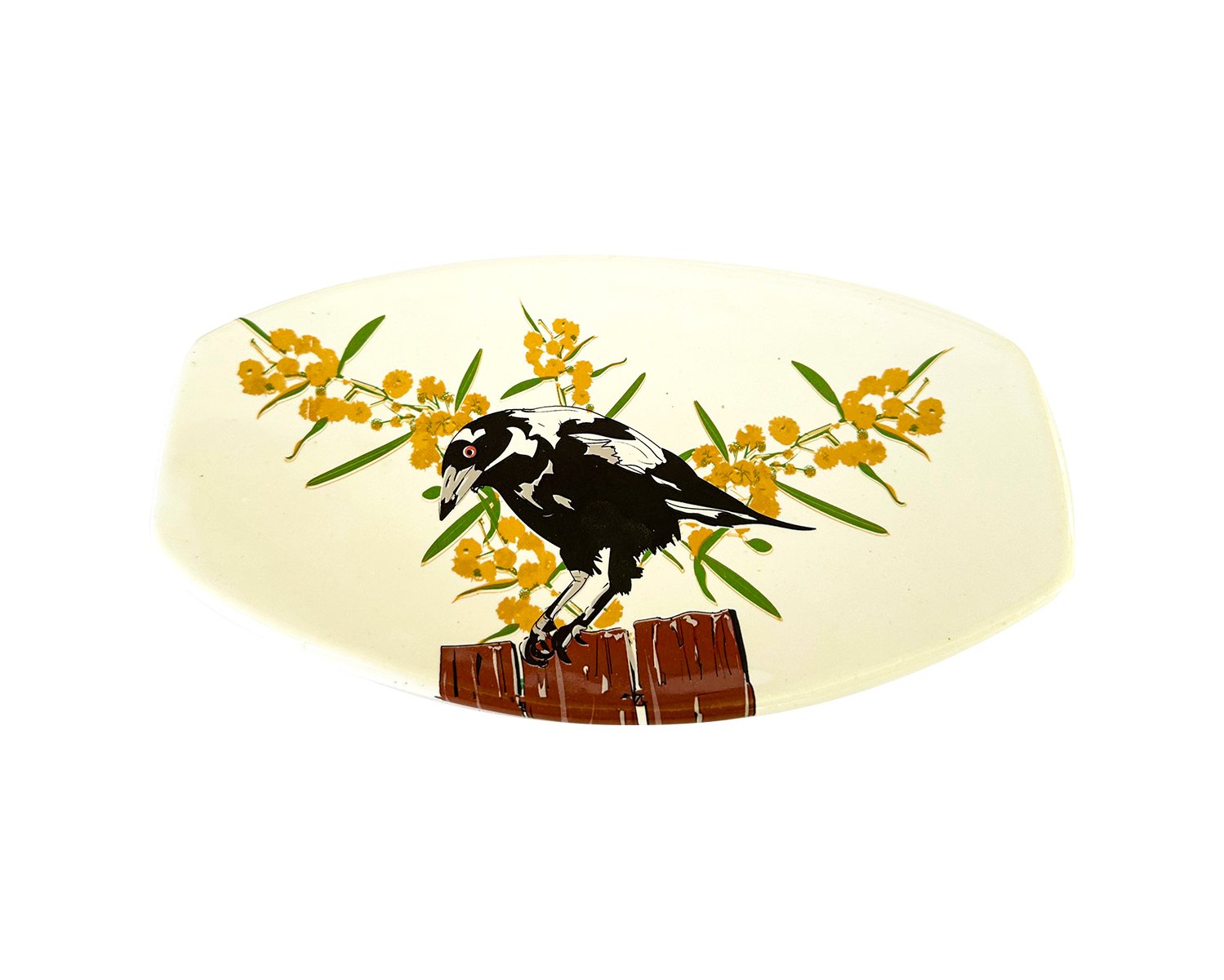 Magpie with wattle small platter