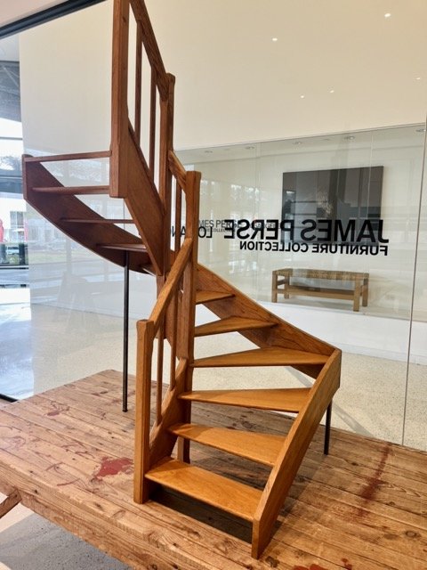 Wooden stairs are showcased at James Perse in the West Hollywood Design District.