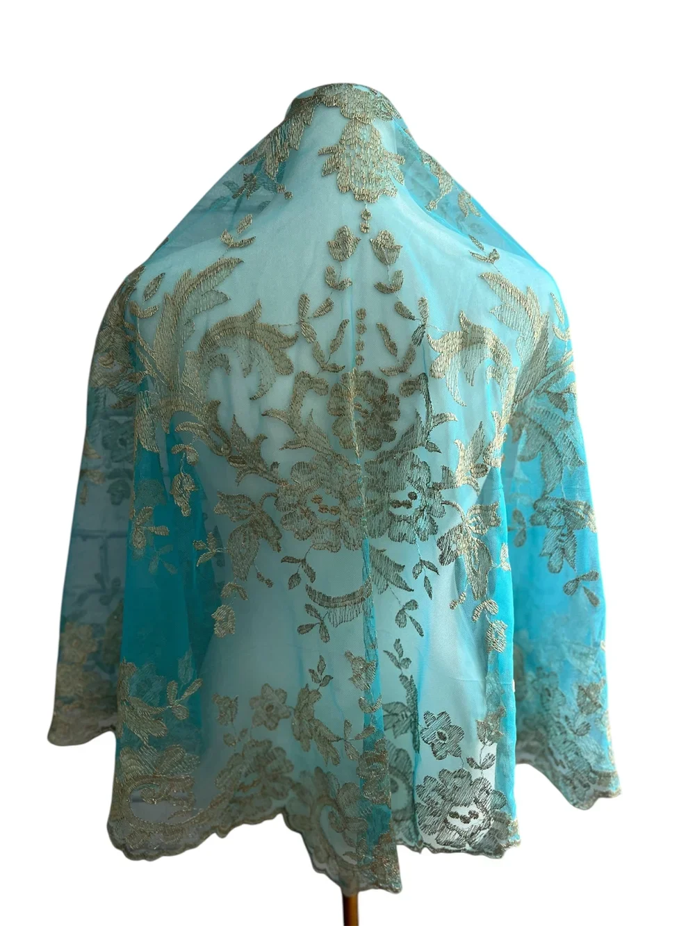 Olivia Maxi Veil Caribean/ Gold Metalic