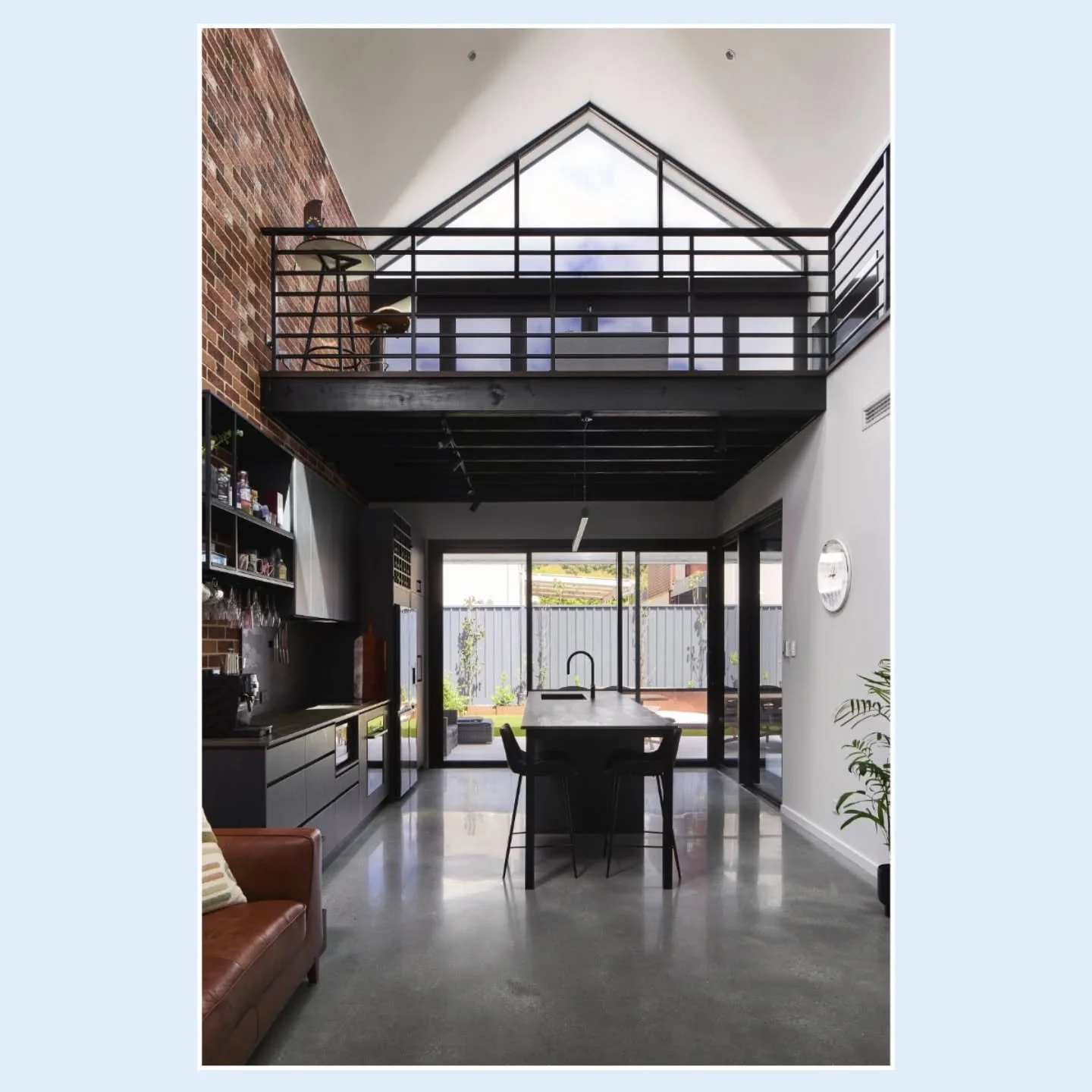 MEZZANINE ⁣
⁣
The vision for LaneWareHouse was always closely tied to a sense of space within the central void creating connection to light and sky views. ⁣
⁣
The industrial look was created through use of black stained exposed timber beams, feature 