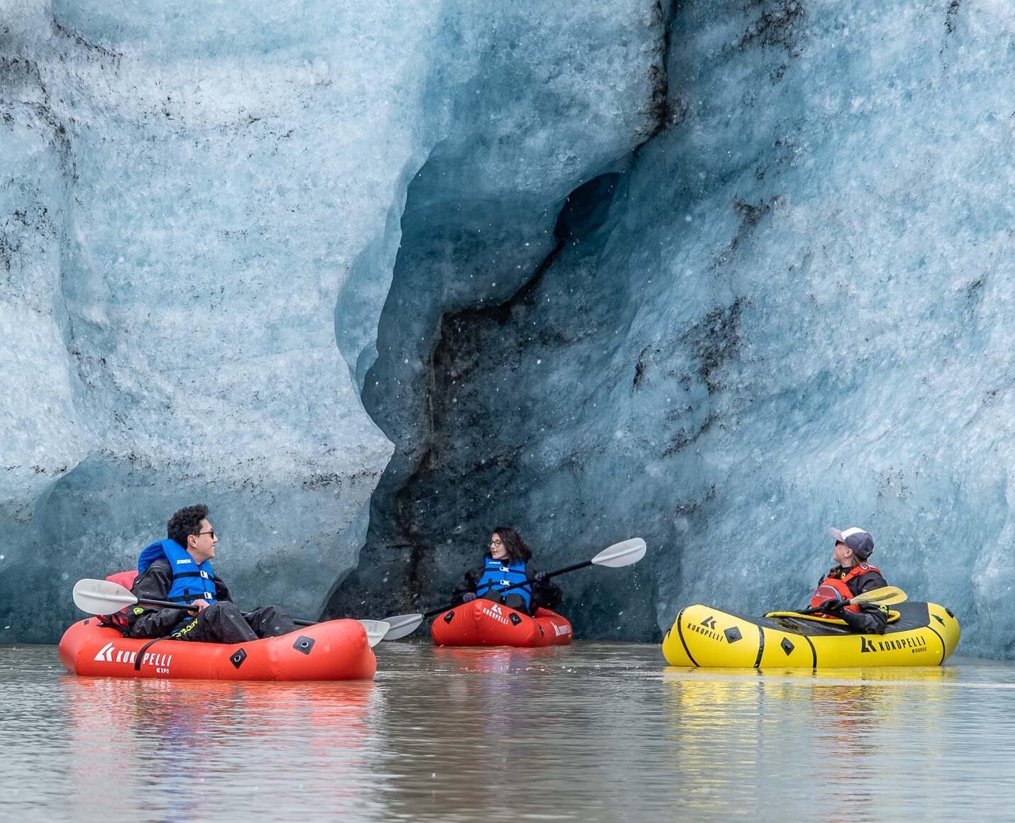 We are excited to explore the glaciers and volcanoes of Iceland over land, ice and water! We have recently developed exciting new tour options where we lead hiking tours to a glacier lake and paddle across the lake to access the glacier. We explore t