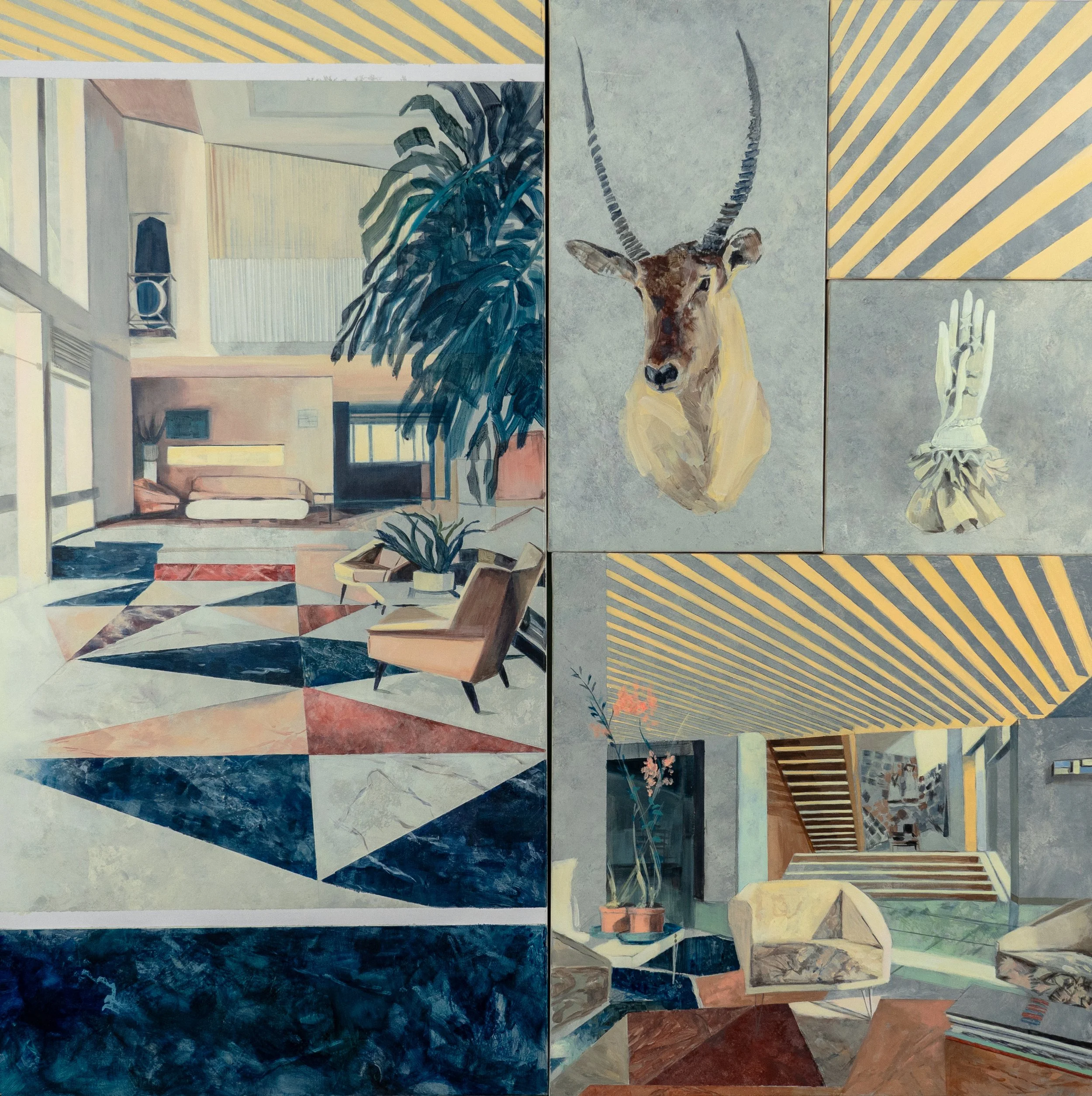 1. Tender light at Villa Palnchart GIO PONTI Villa Planchart 120x120 cm acrylic on linen.jpg