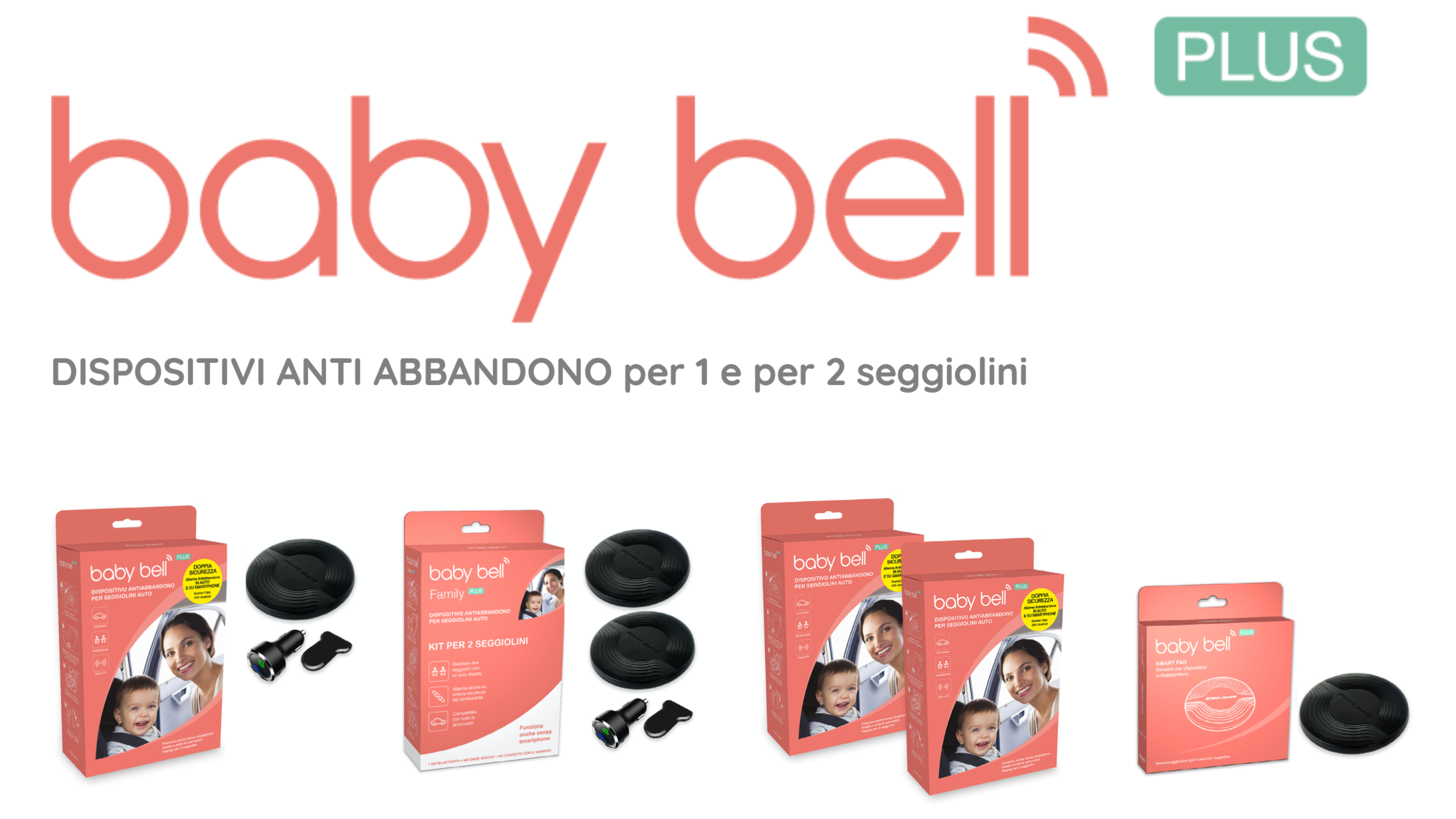 Baby Bell Family PLUS - acquista il miglior dispositivo anti abbandono per  2 seggiolini auto