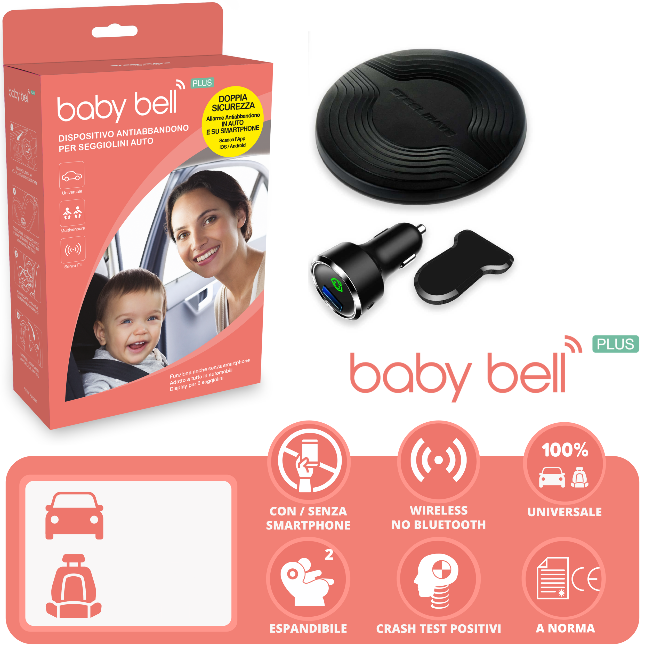 Baby Bell PLUS - dispositivo anti abbandono per seggiolini auto