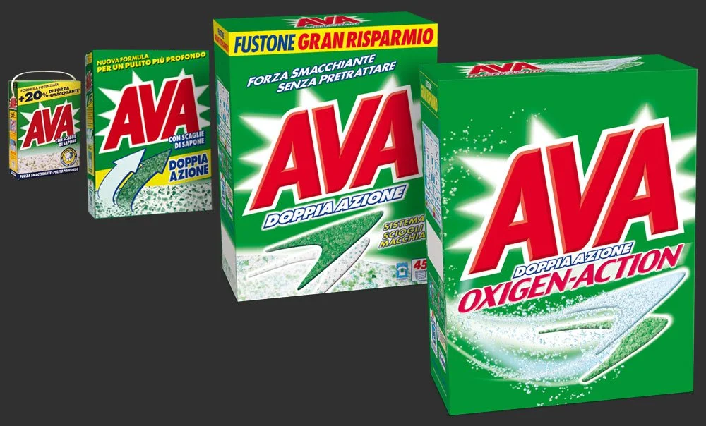 Packaging design efficace: il detersivo AVA con scaglie di sapone!