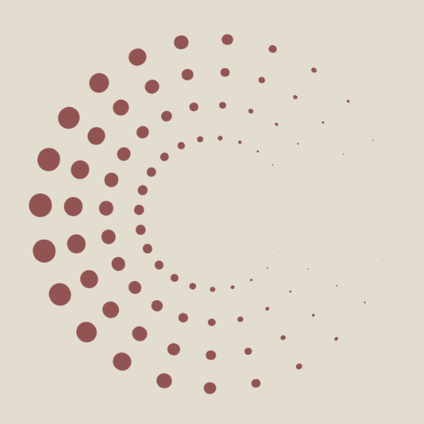 Geometric drawing of an outline square with sections divided by vertical, horizontal, and circle lines.