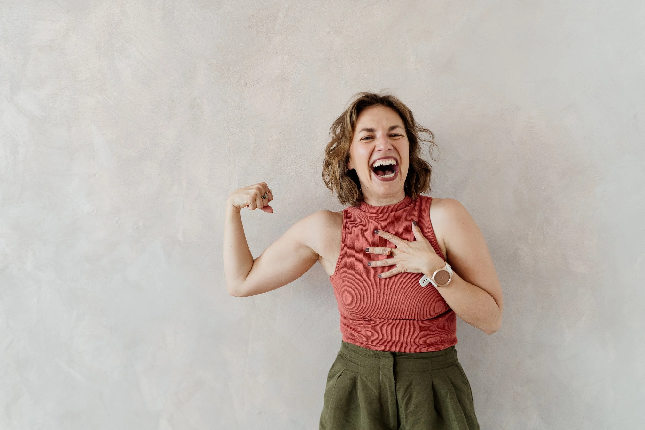 woman flexing