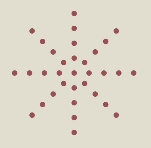 Geometric drawing of an outline square with sections divided by vertical, horizontal, and diagonal lines.