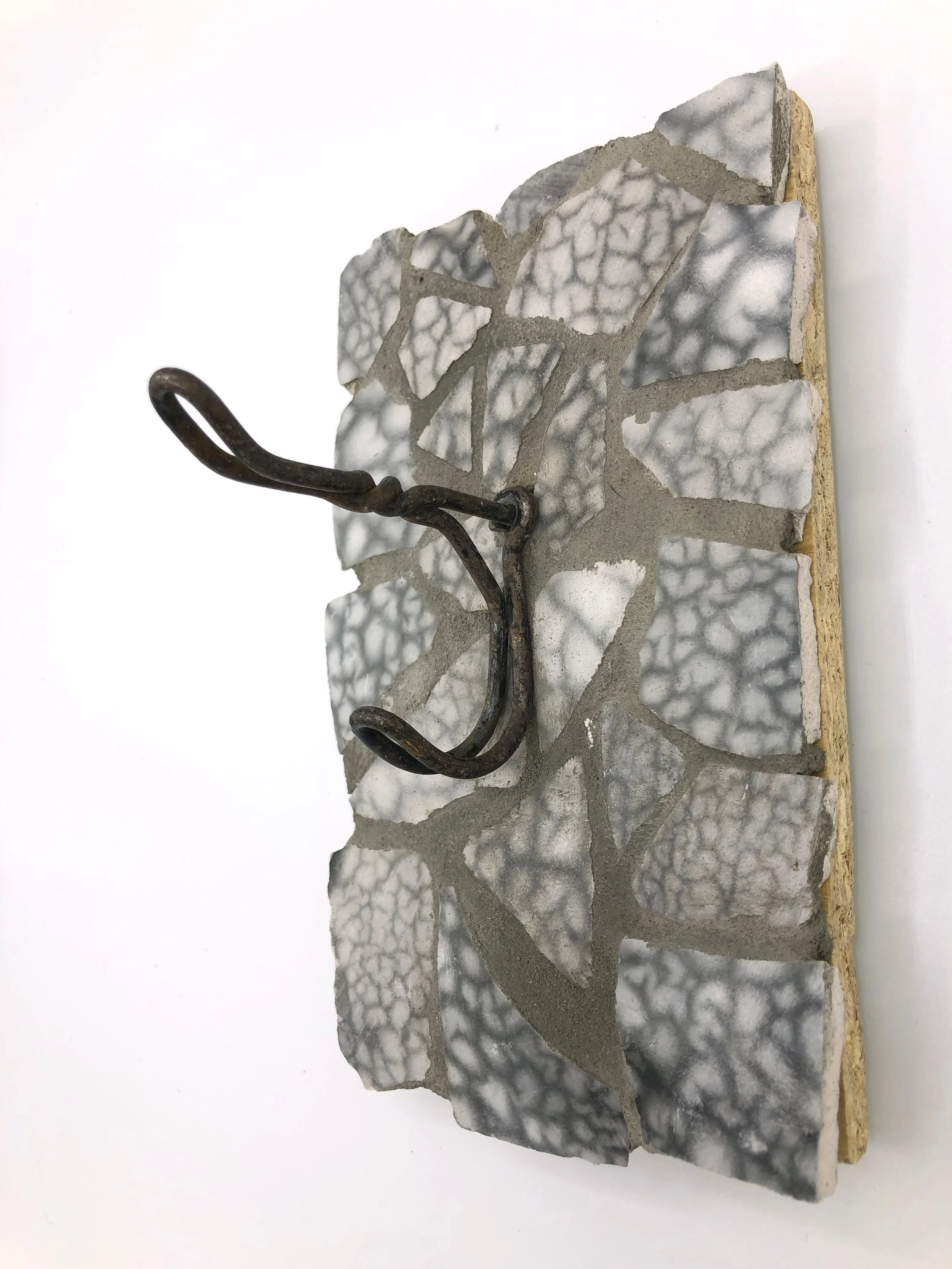 Grey Patterned Mosaic Single Hook A