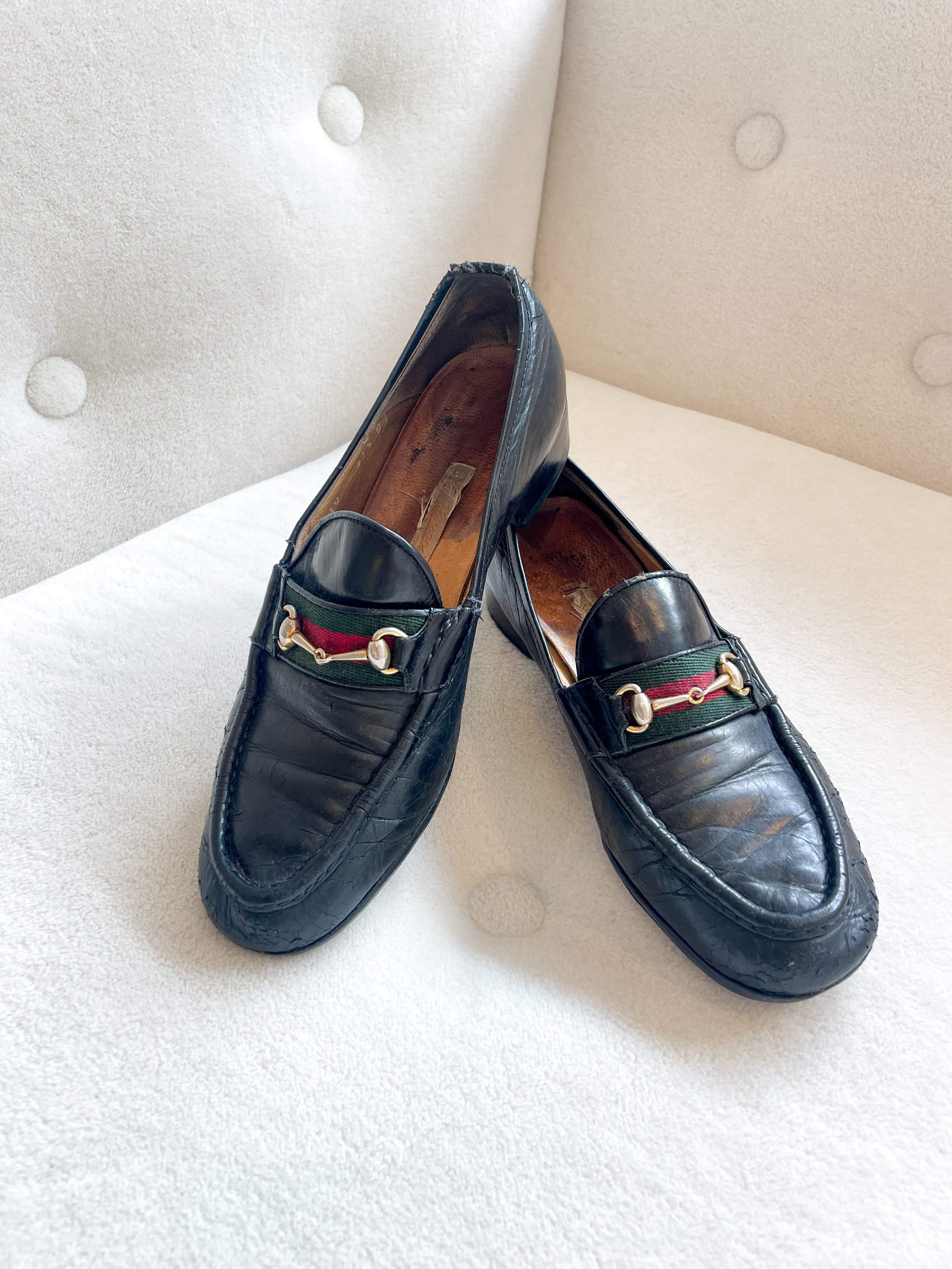 Vintage 1970s Gucci Horsebit Loafers Black Size  — Sigrid Maria