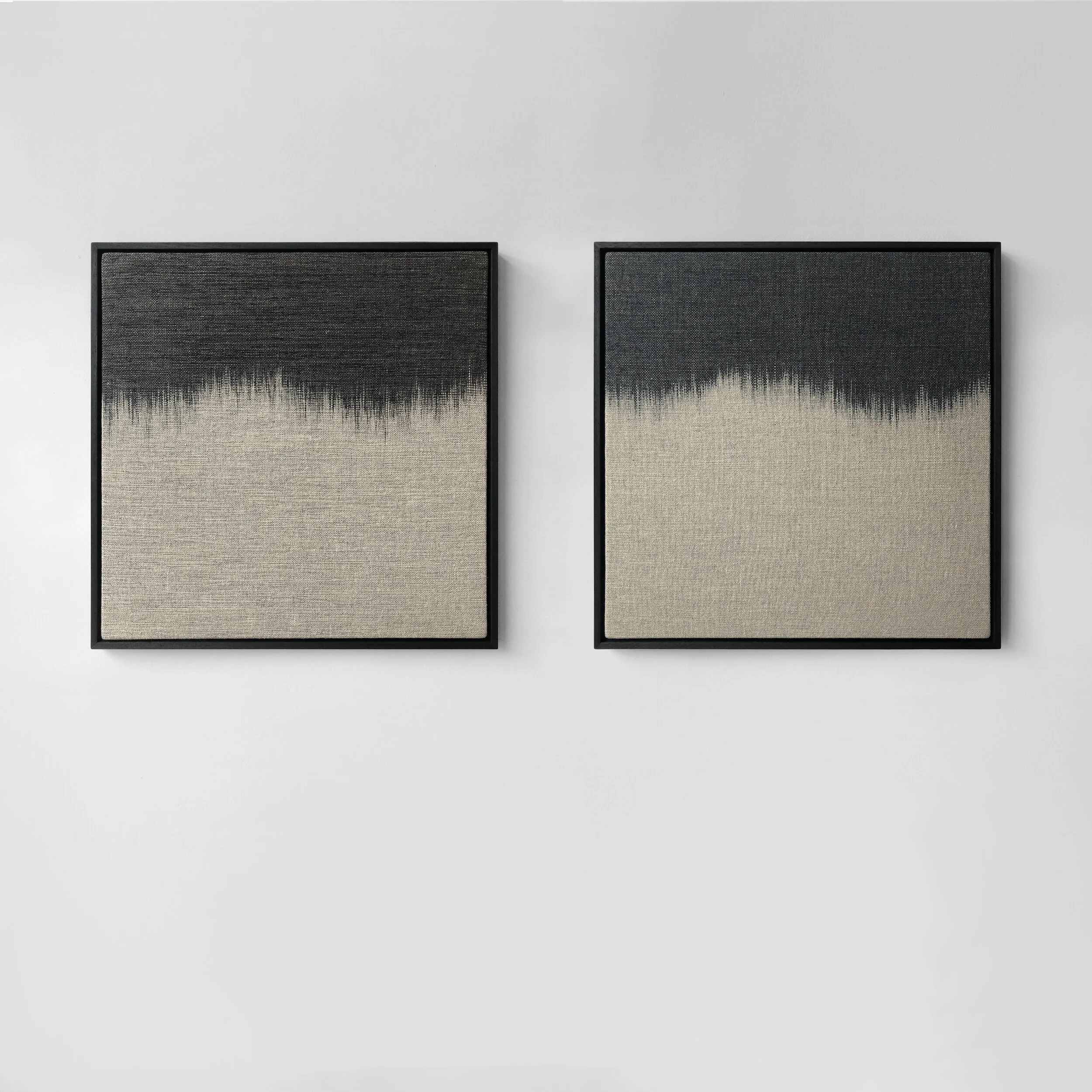 FJELL II & III, 2020 by Line Nilsen
Linen , Cotton , Polyester, Black Stained Wood Frame
